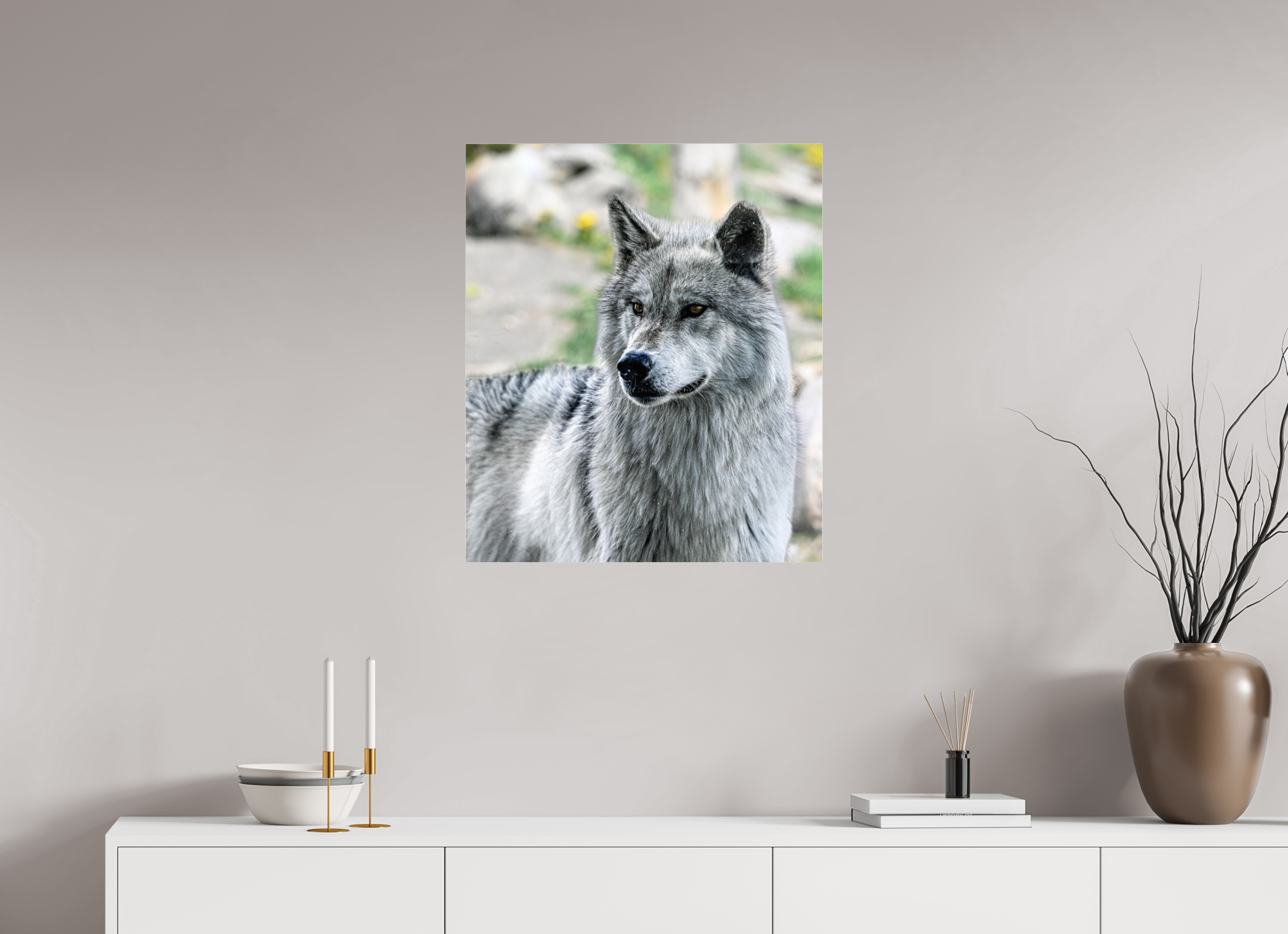 24 x 28.2″, ACRYLIC Wolf Portrait