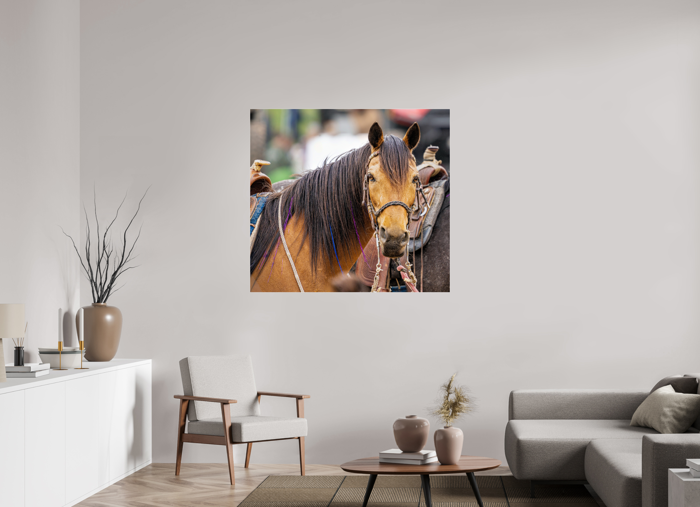 46.8 x 43″, ACRYLIC Pack Horse Portrait 11 Web Exclusive