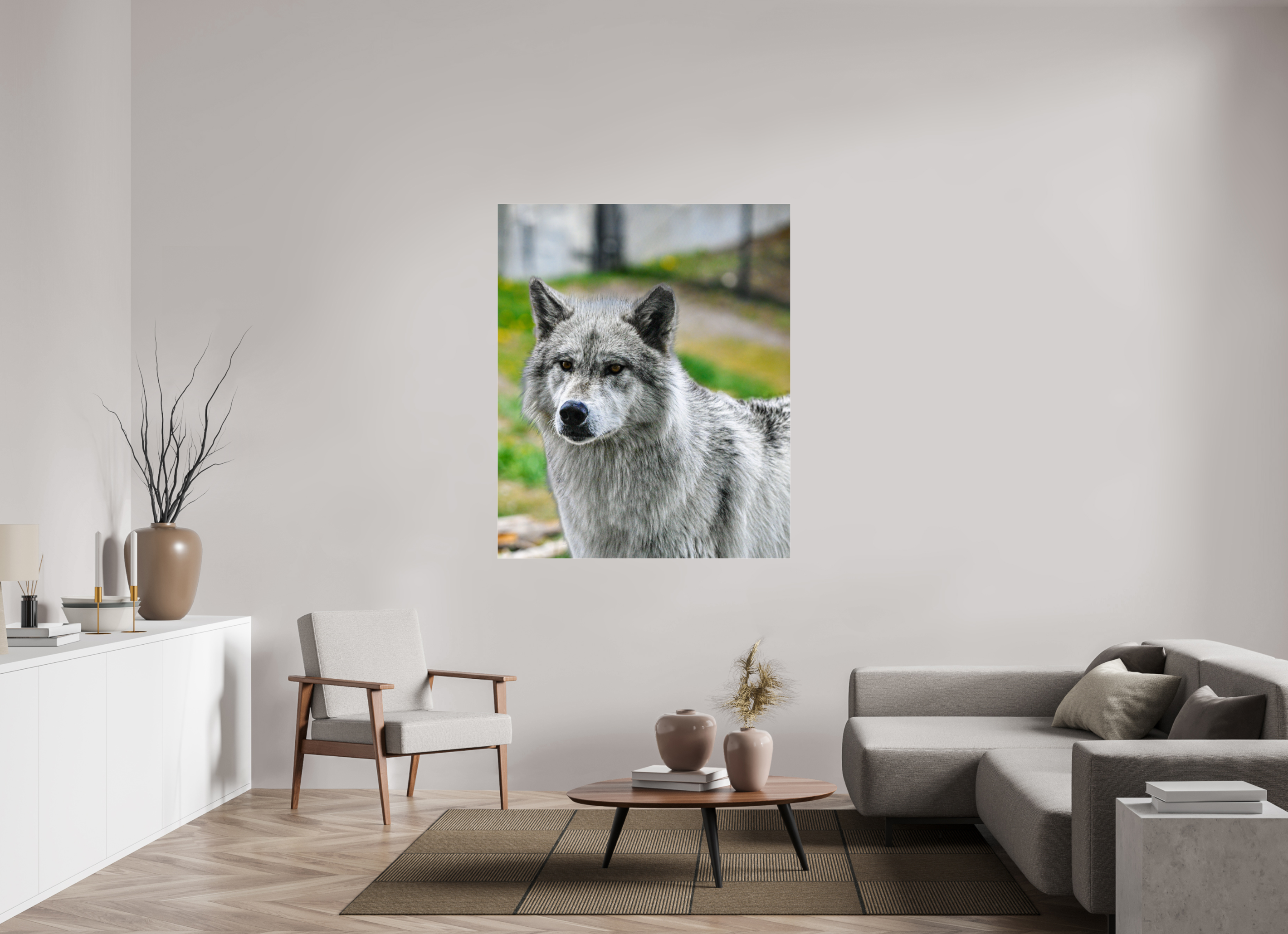 47 x 56.9″, ACRYLIC Wolf Portrait