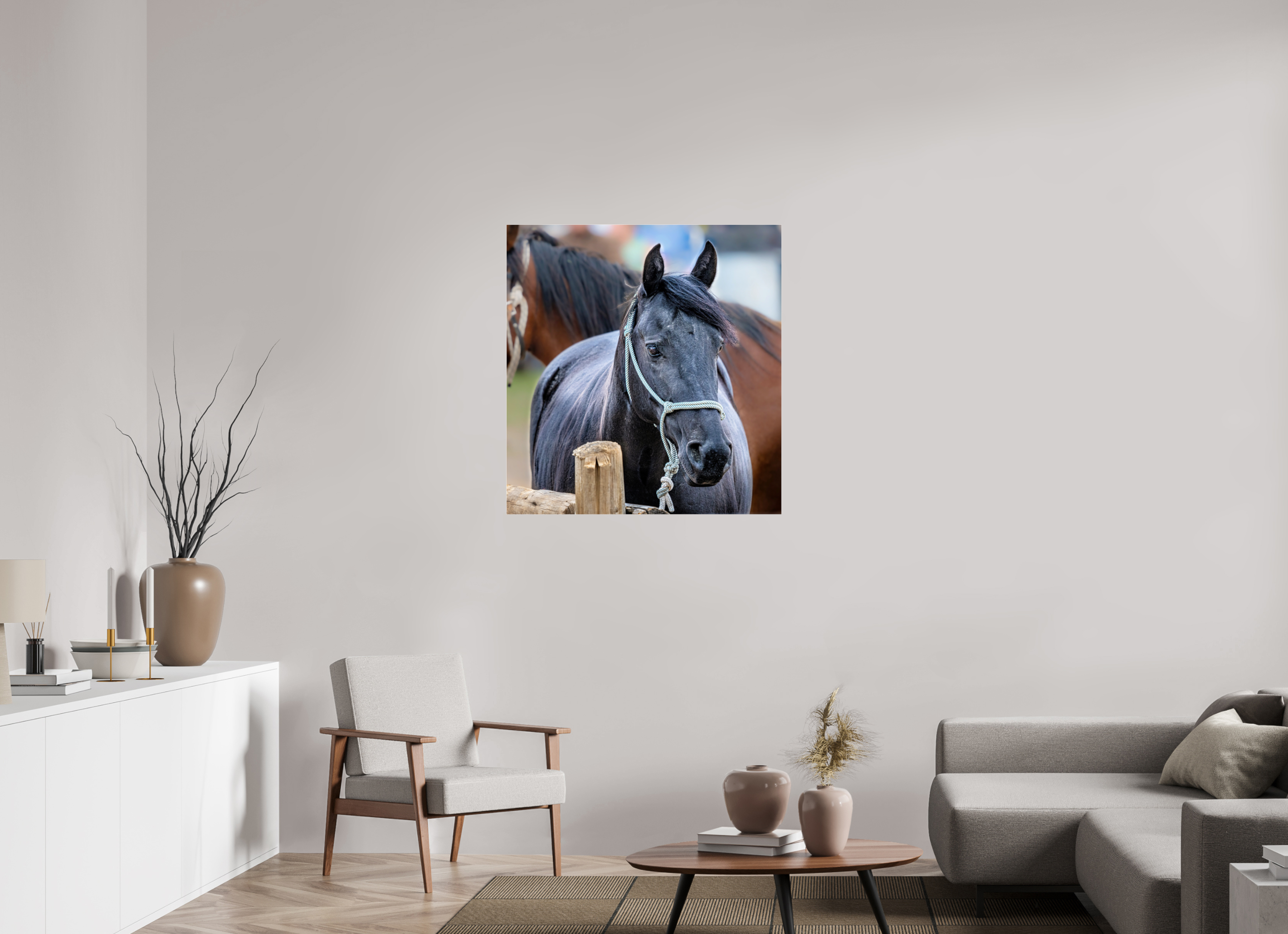 35 x 36.9″, ACRYLIC Pack Horse Portrait 8 Web Exclusive