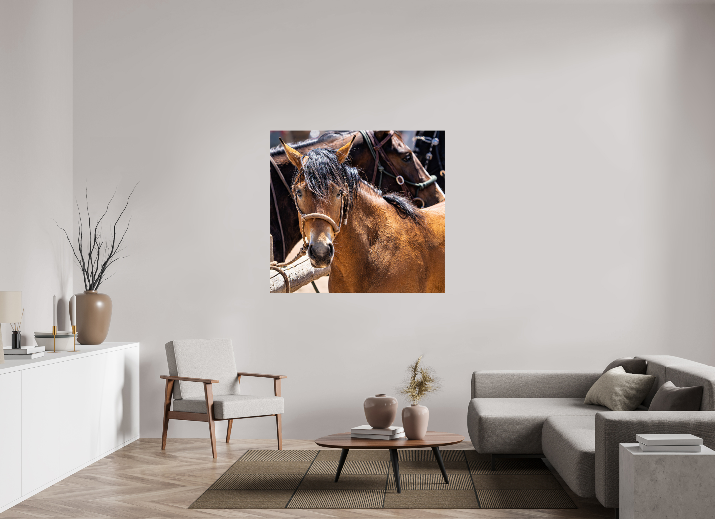 50.4 x 47″, ACRYLIC Pack Horse Portrait 6