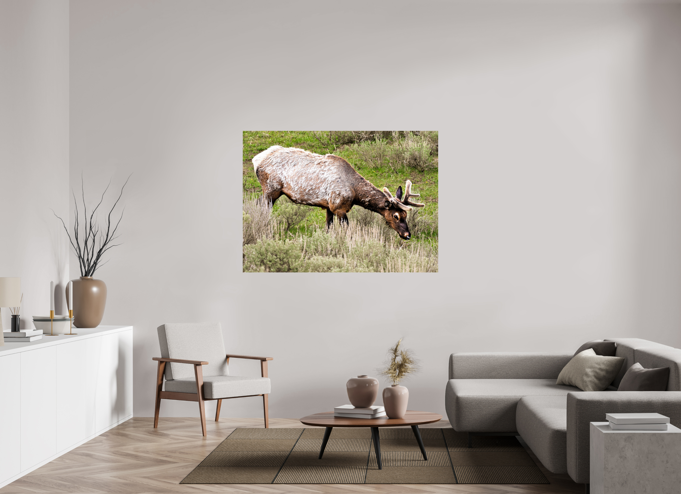 59.3 x 43″, METAL Elk