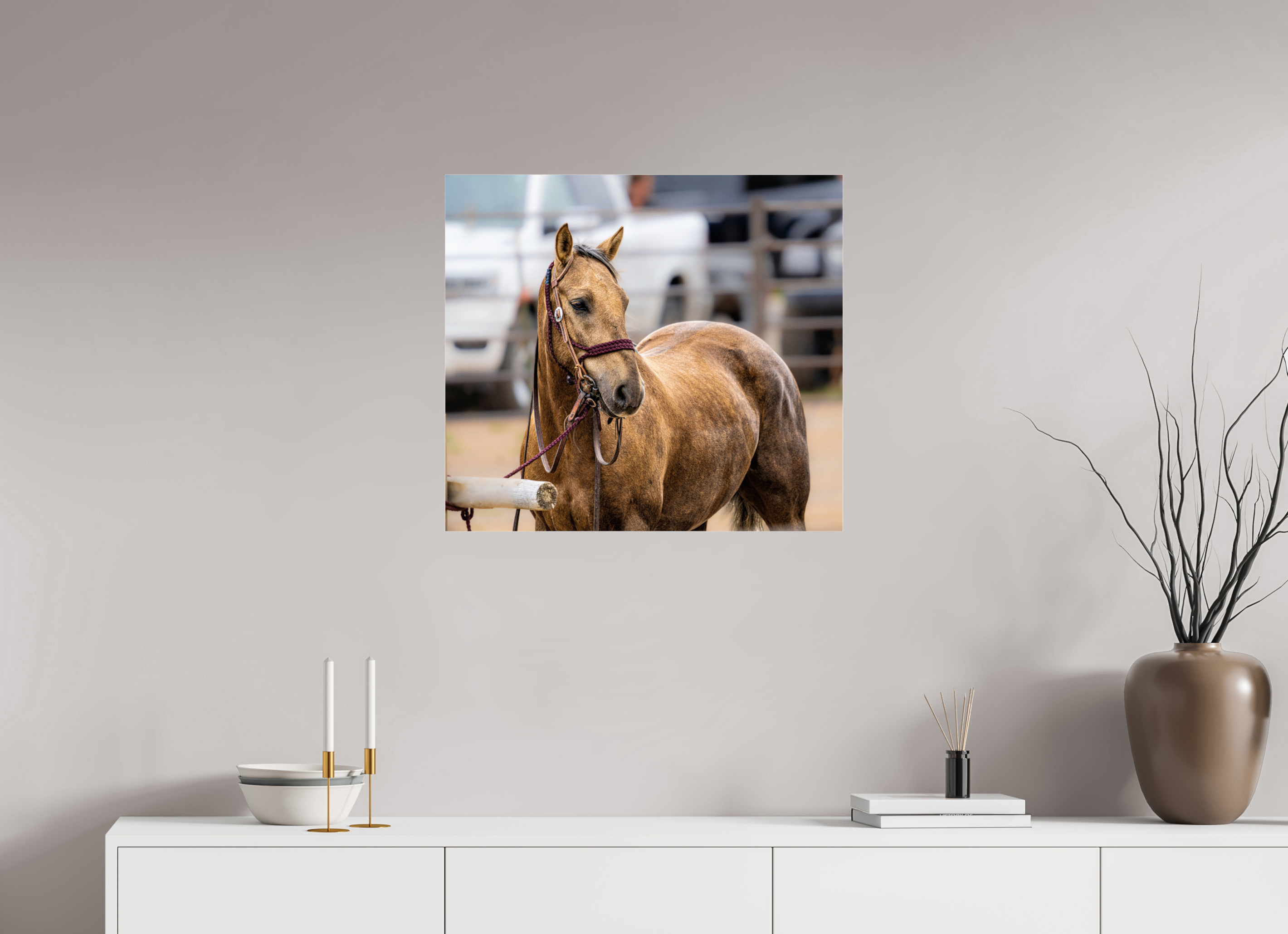 26.8 x 24″, ACRYLIC Pack Horse Portrait 3