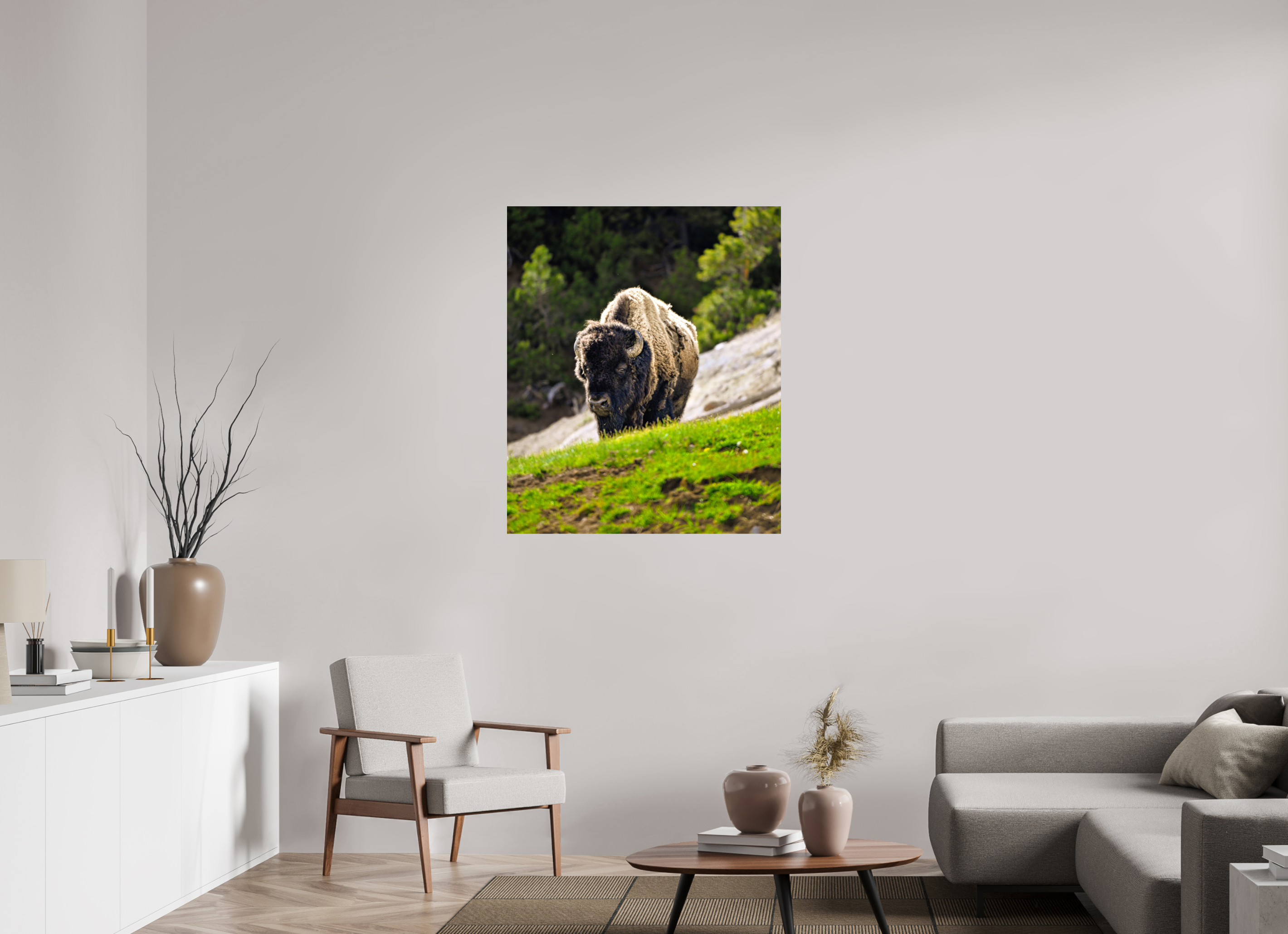 35 x 41.9″, PHOTO PAPER Bison Portrait