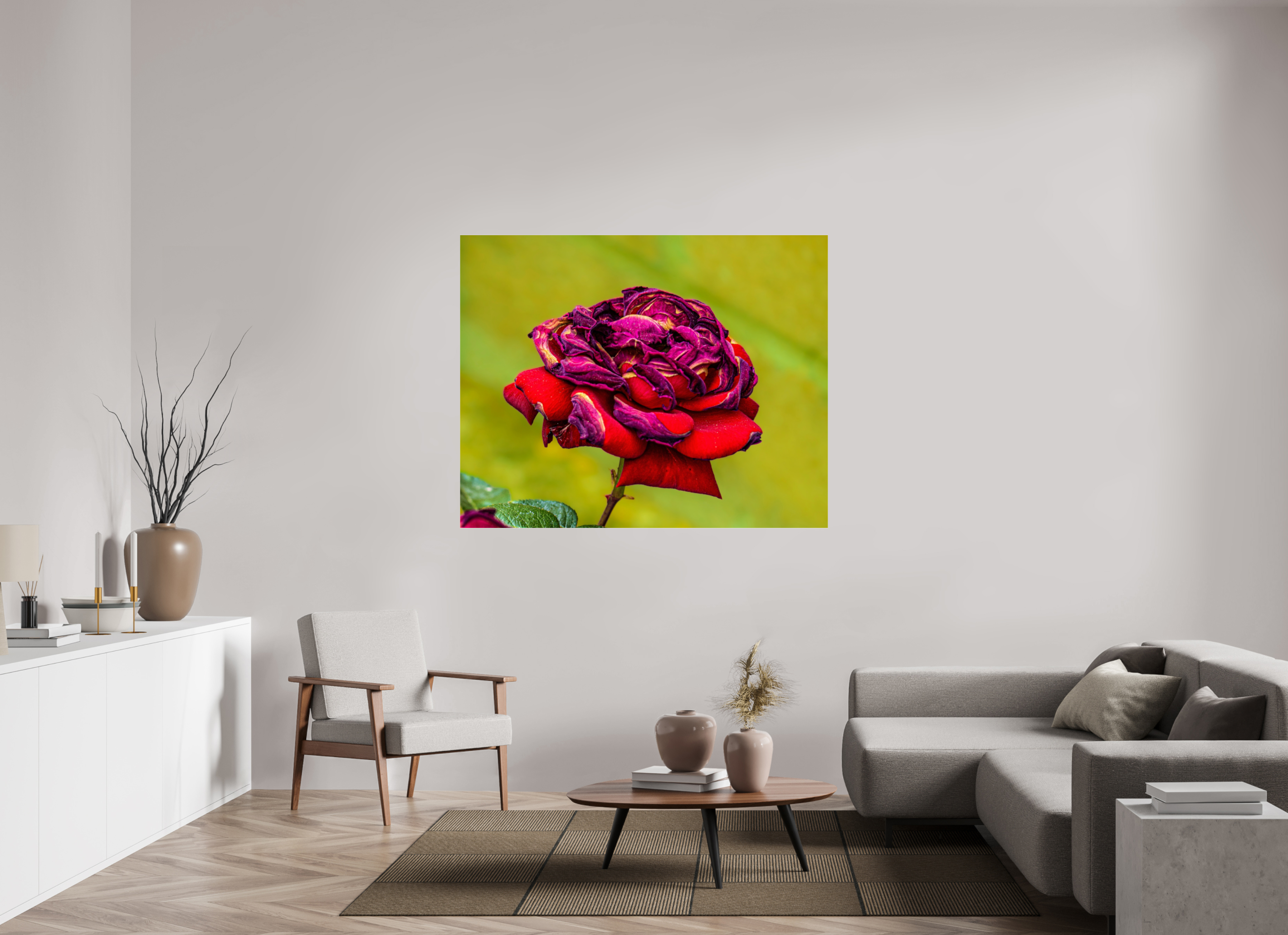 59.1 x 47″, ACRYLIC Red Rose