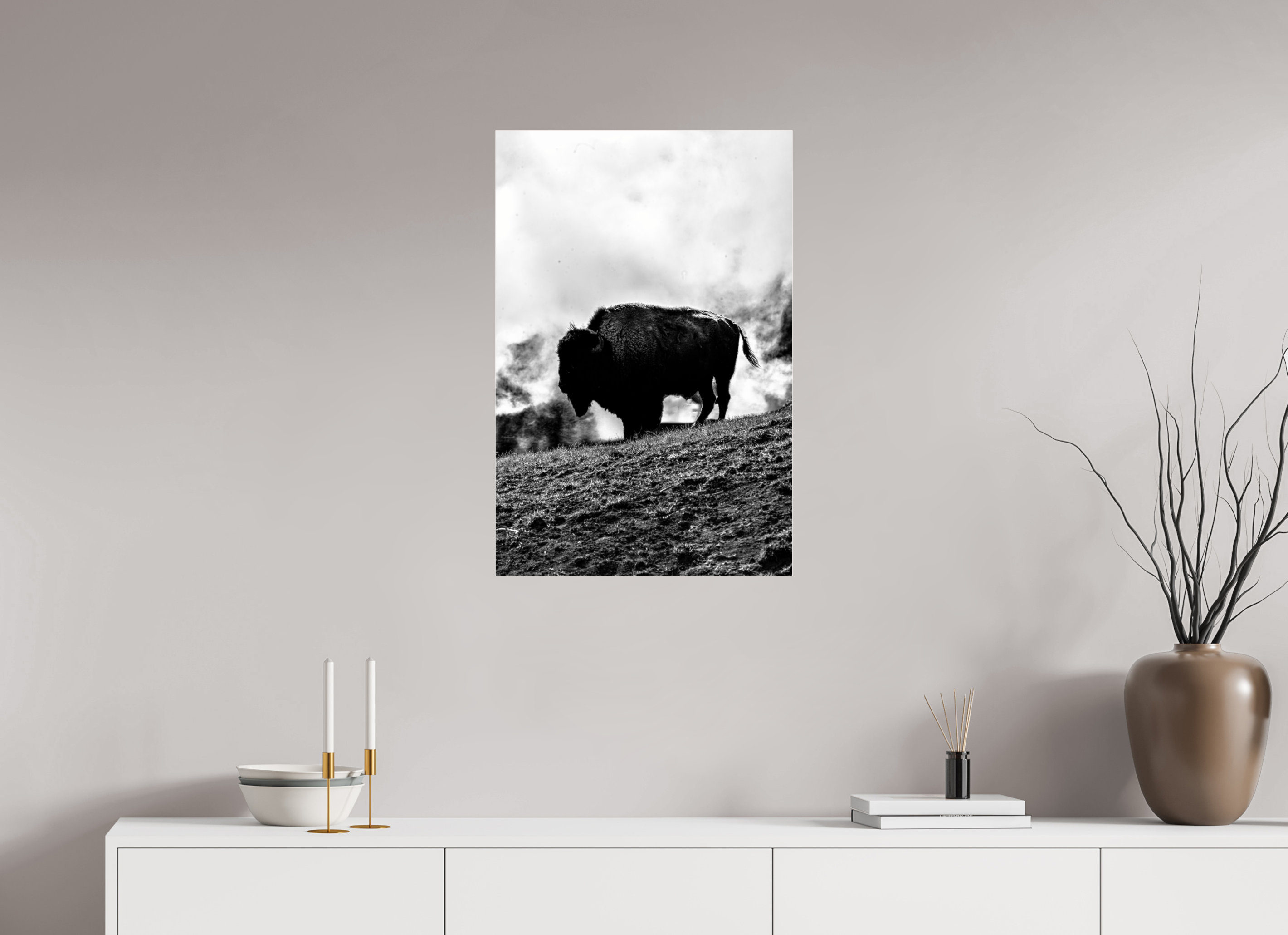 20 x 30″, ACRYLIC Monochrome Bison