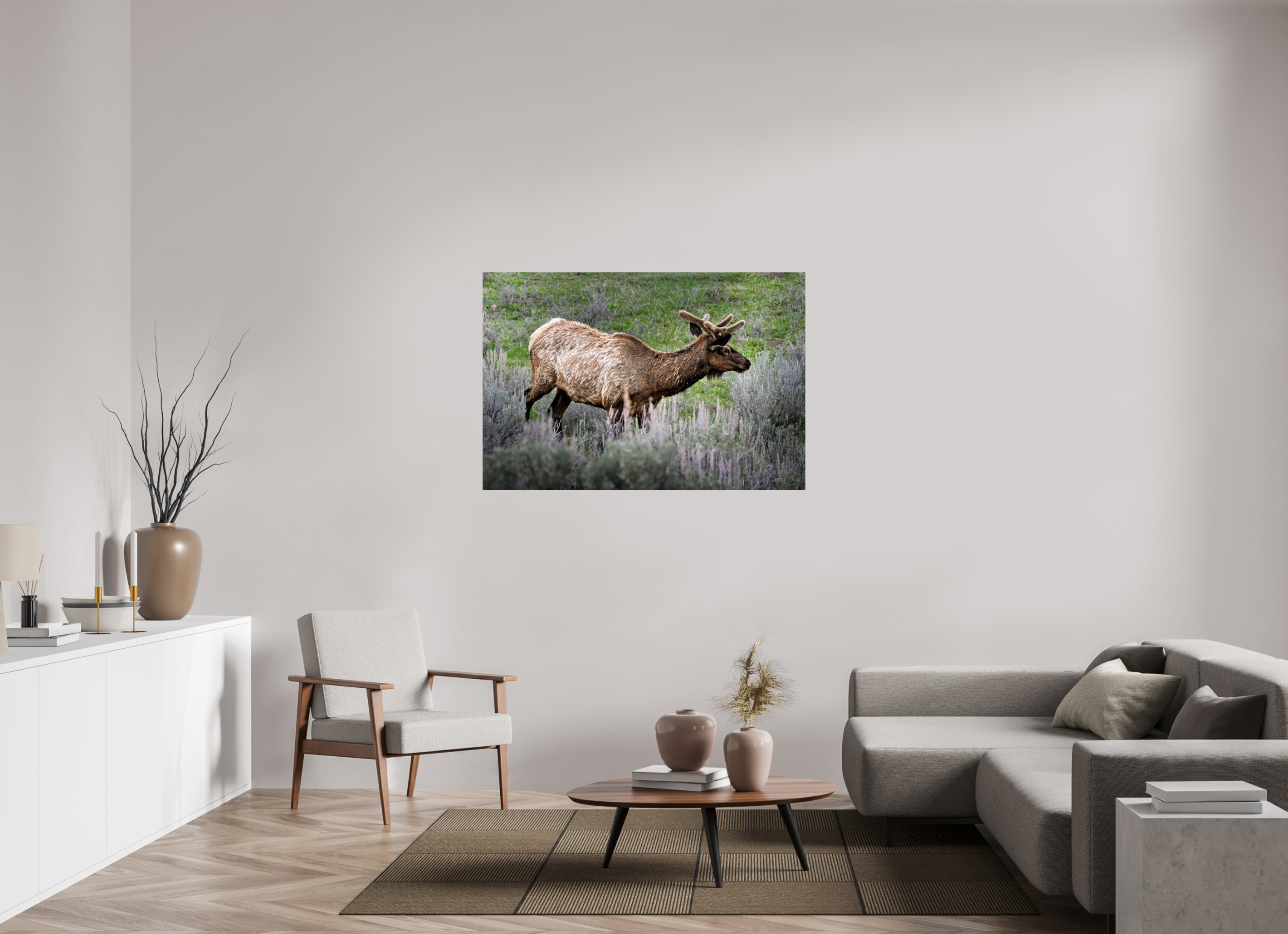 51.8 x 35″, METAL Elk