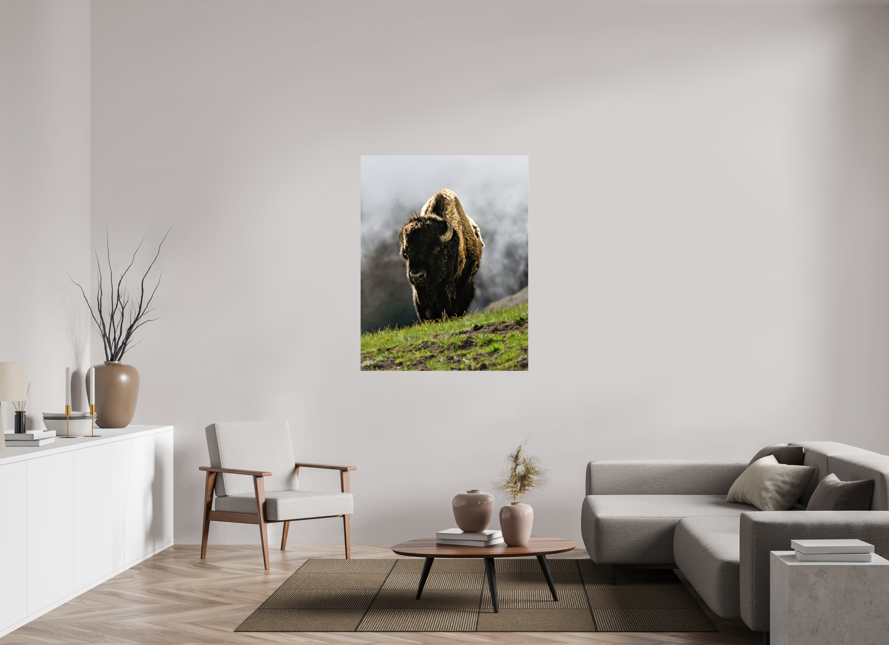 39 x 50.1″, ACRYLIC Bison
