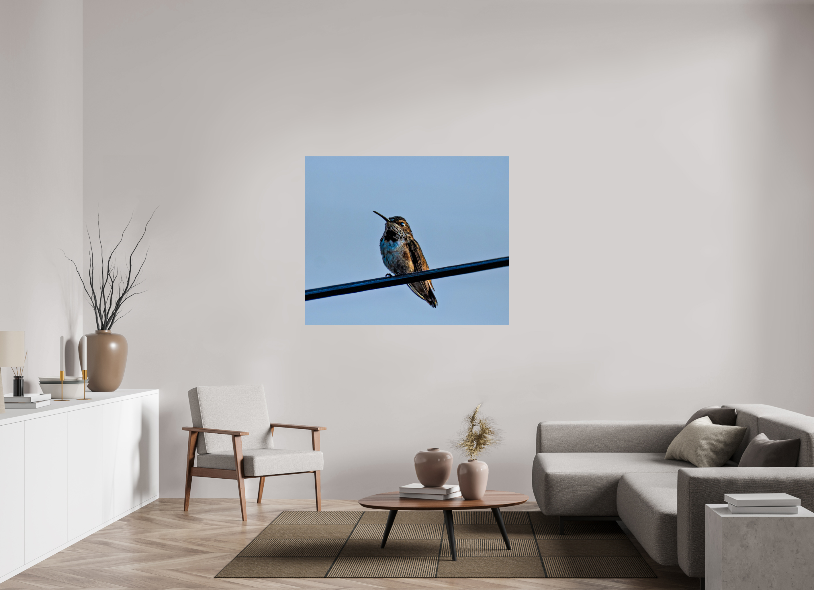 52 x 43″, METAL Hummingbird