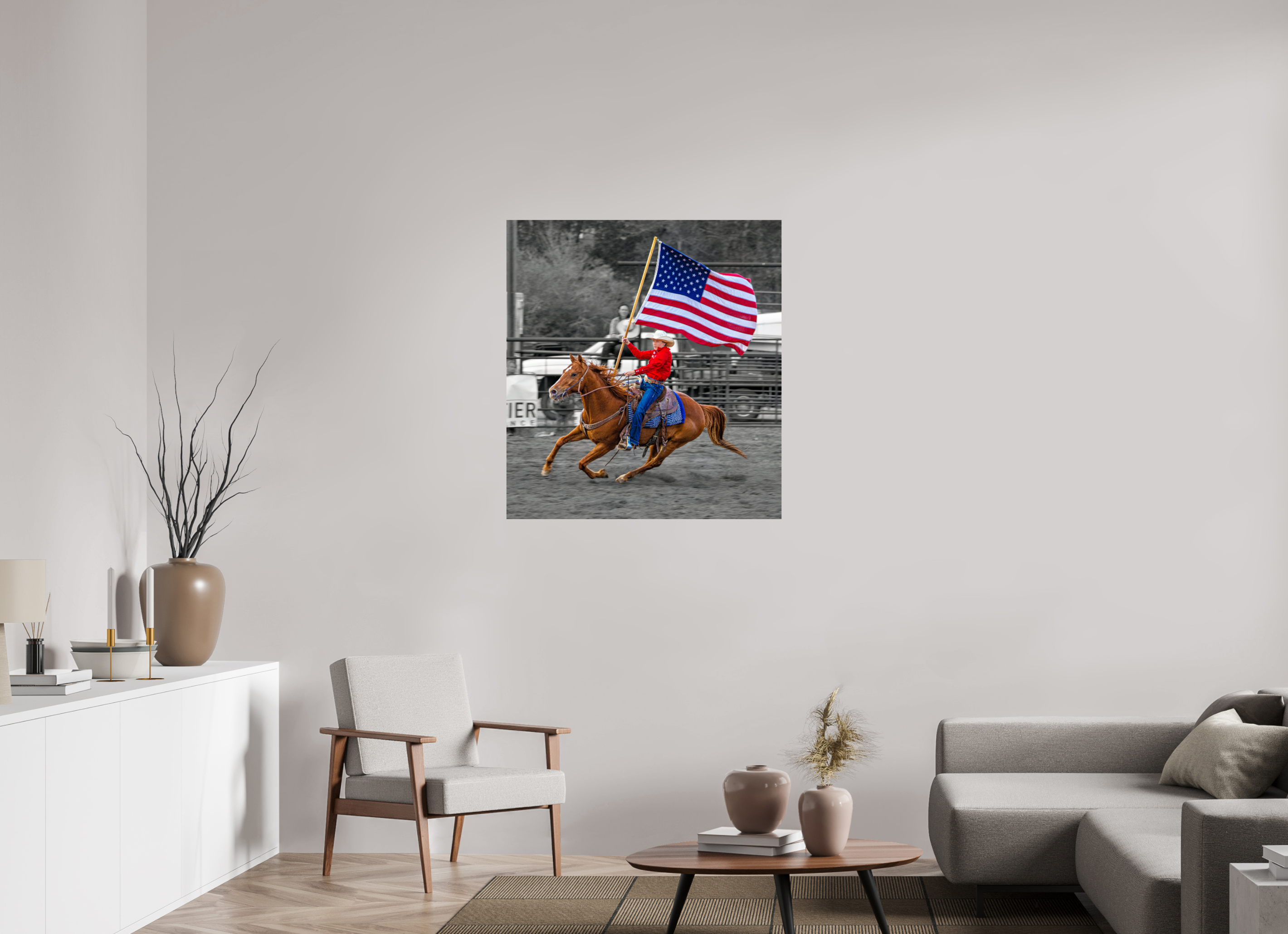35 x 38.1″, METAL America 250 Flag Rider 17