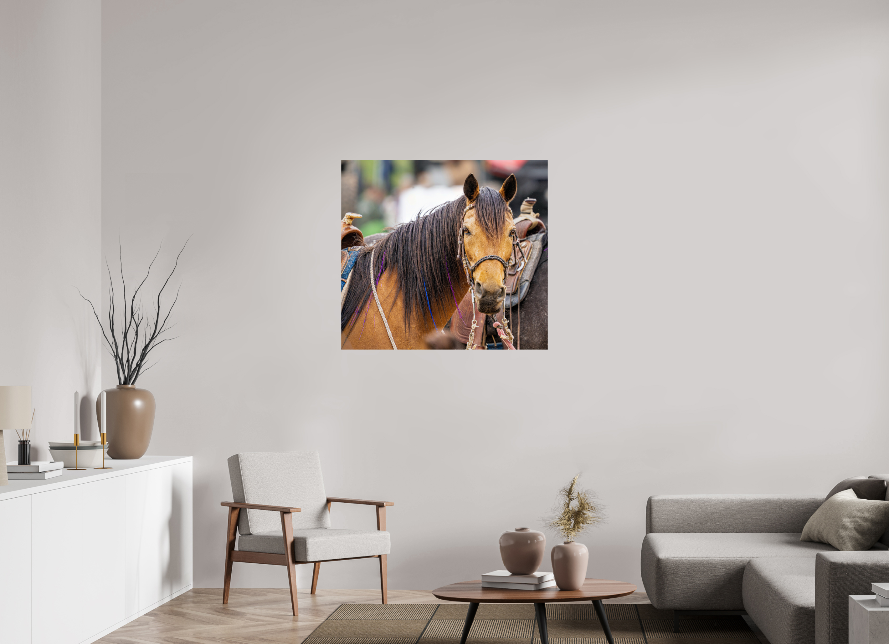 38.1 x 35″, METAL Pack Horse Portrait 11 Web Exclusive