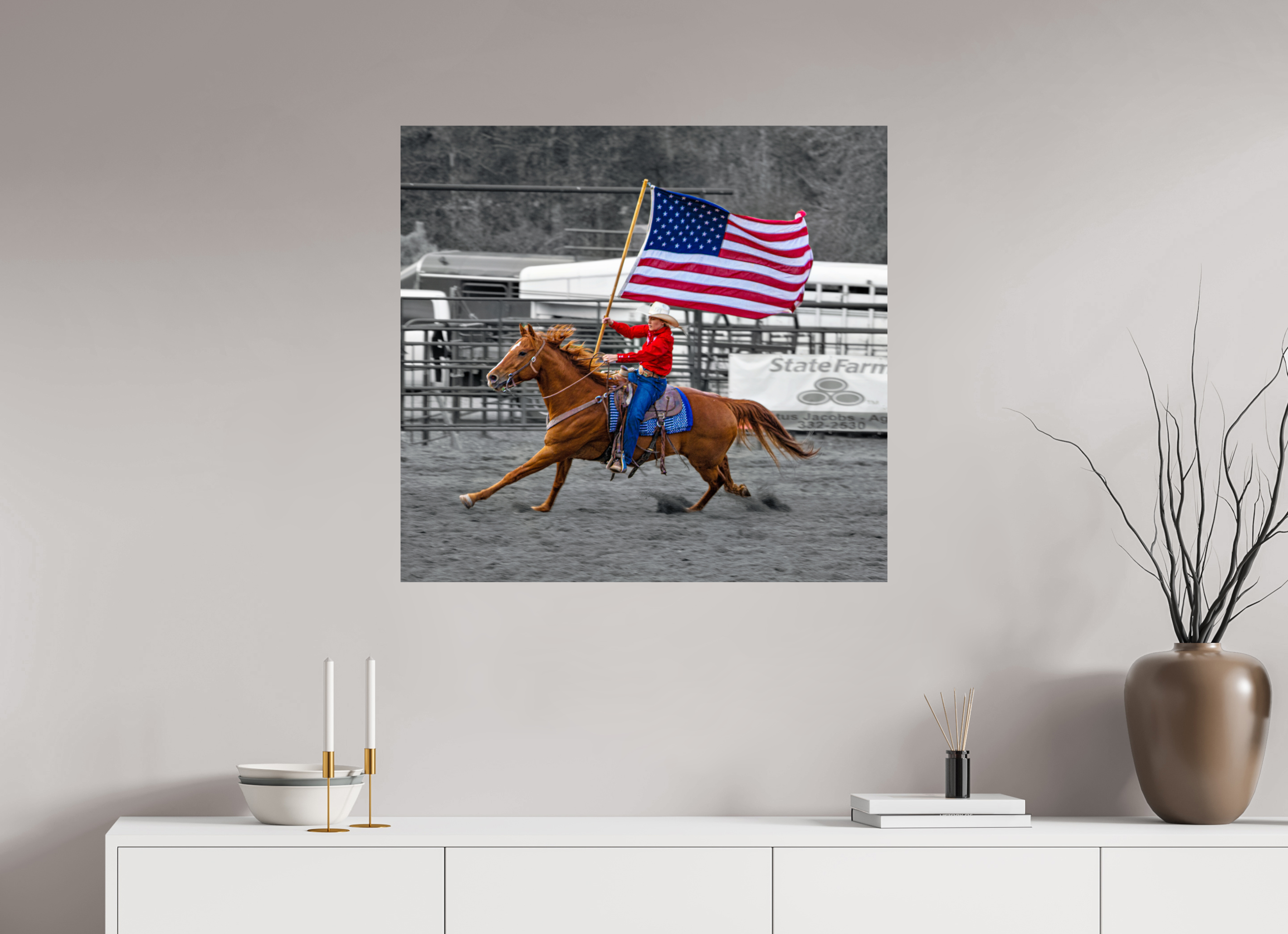 33 x 31″, PHOTO PAPER America 250 Flag Rider 13