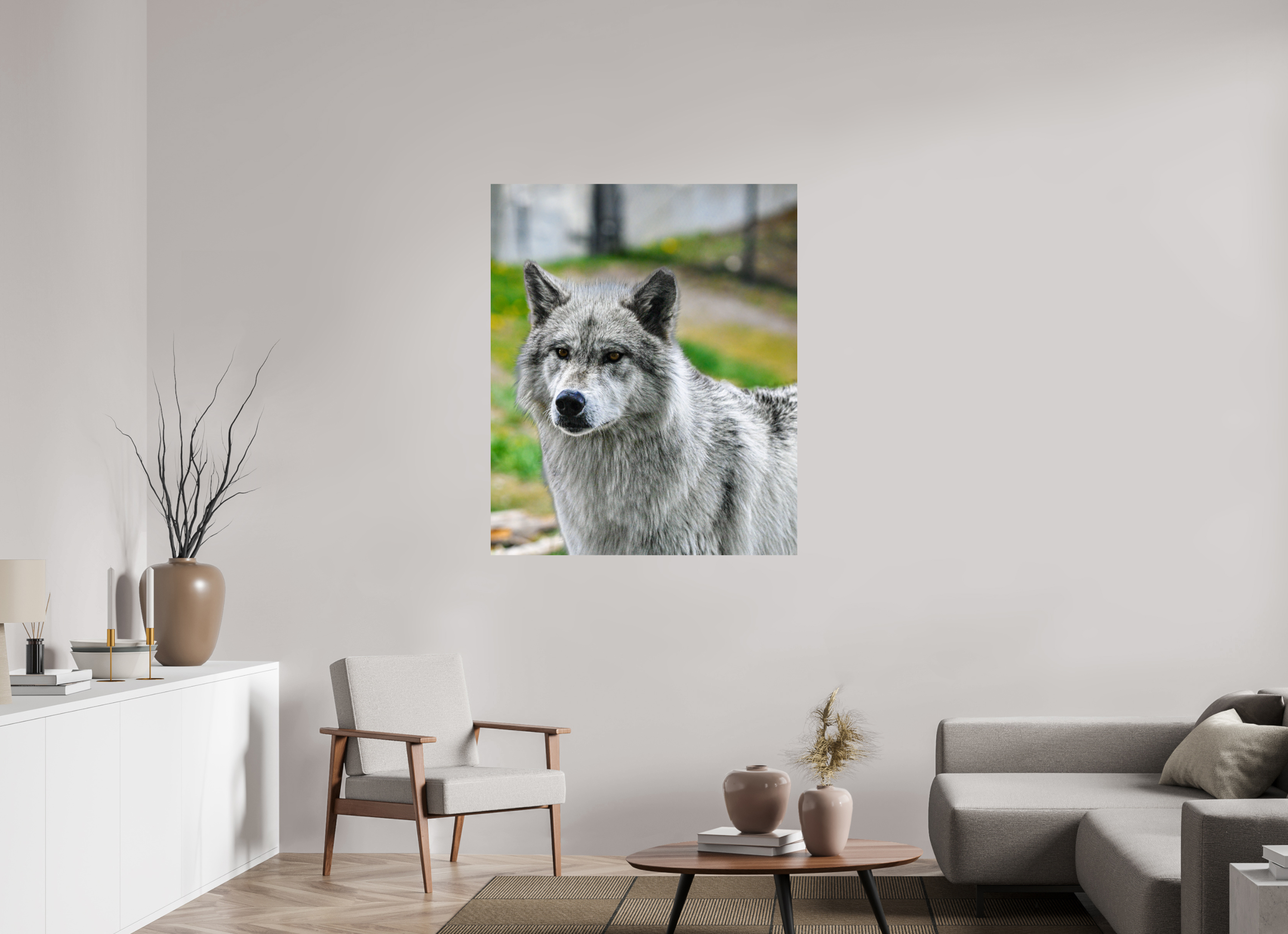 39 x 47.2″, METAL Wolf Portrait
