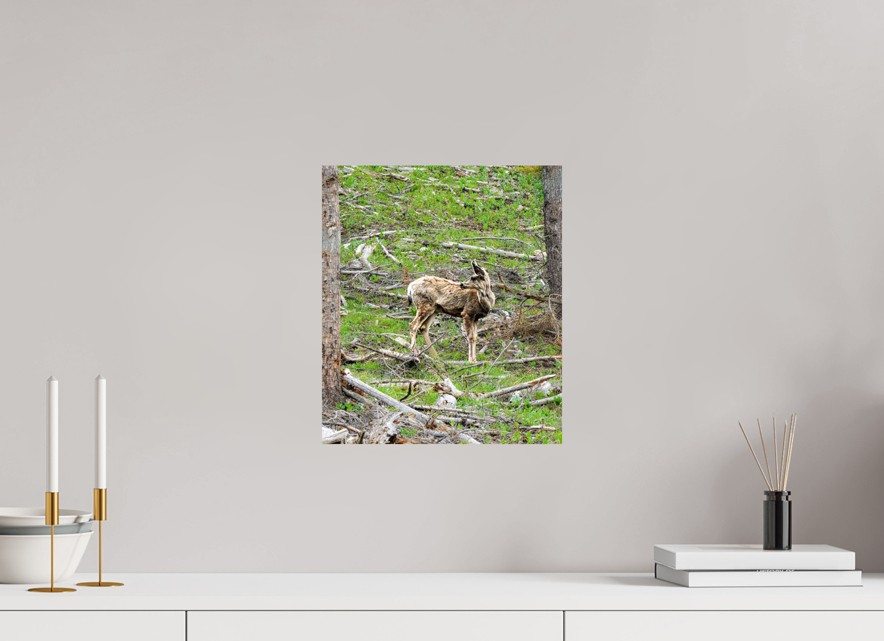 12 x 13.9″, METAL Deer