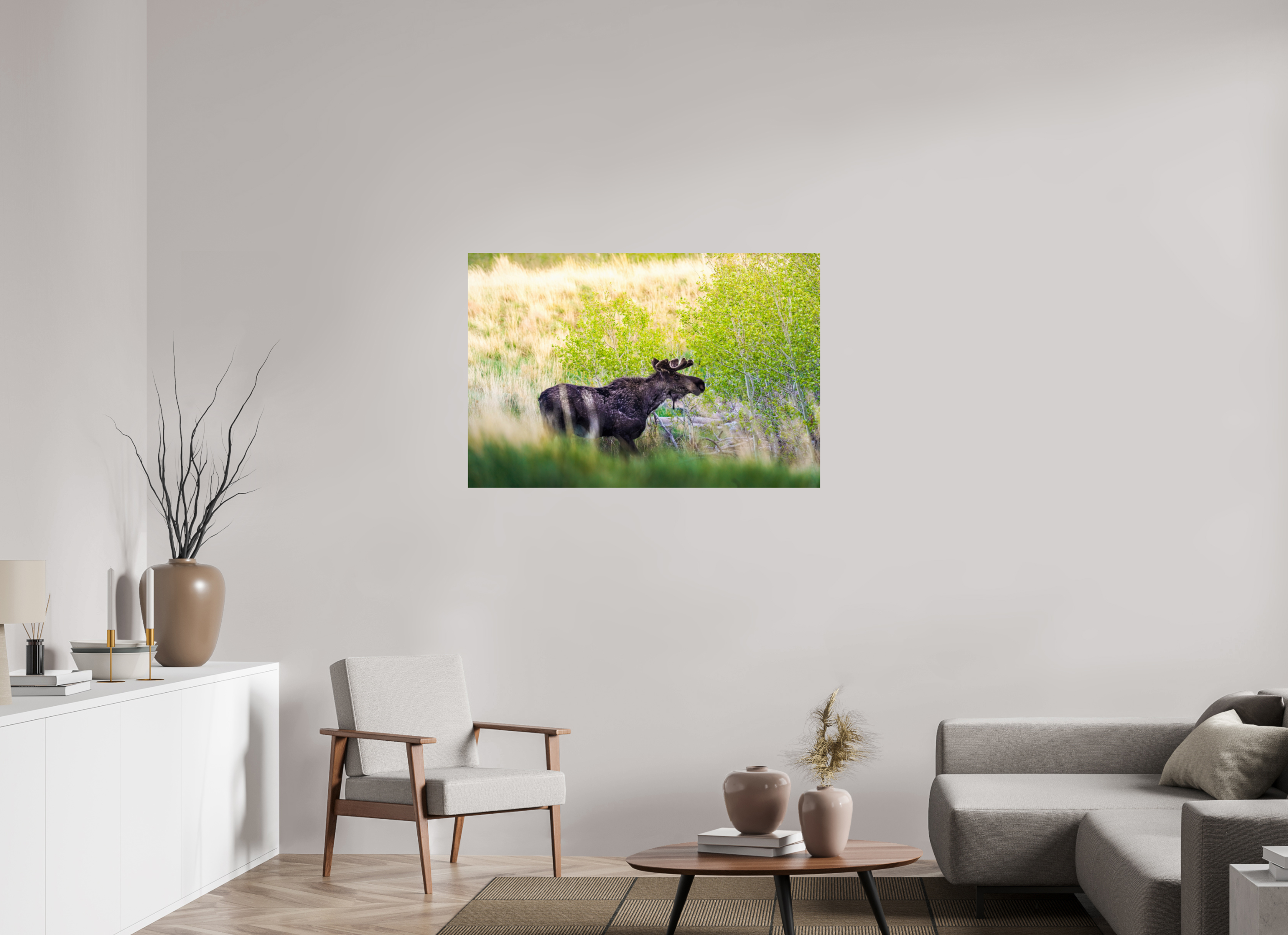 45 x 30″, PHOTO PAPER “Peek A Boo” Moose