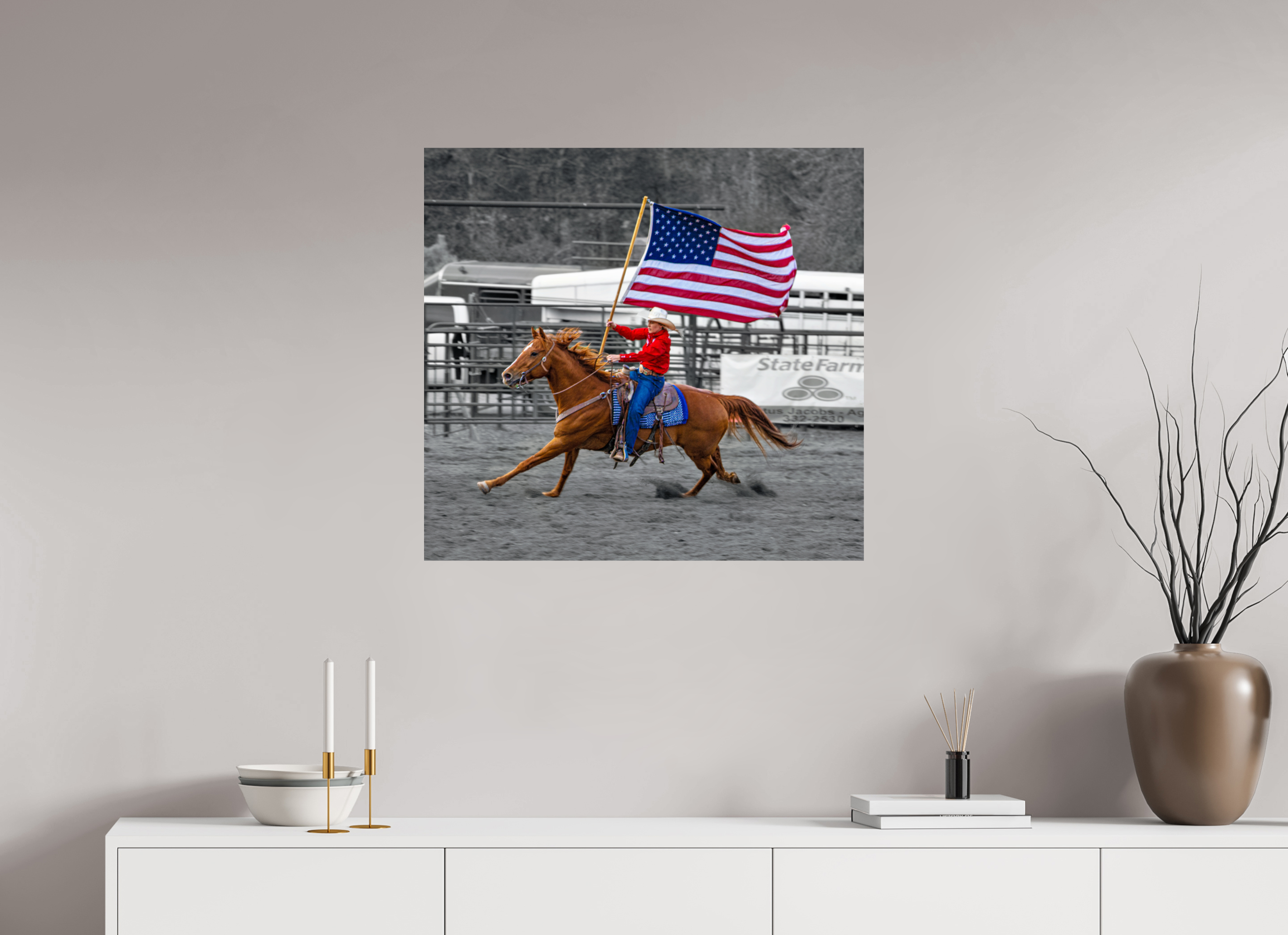 29.8 x 28″, PHOTO PAPER America 250 Flag Rider 13