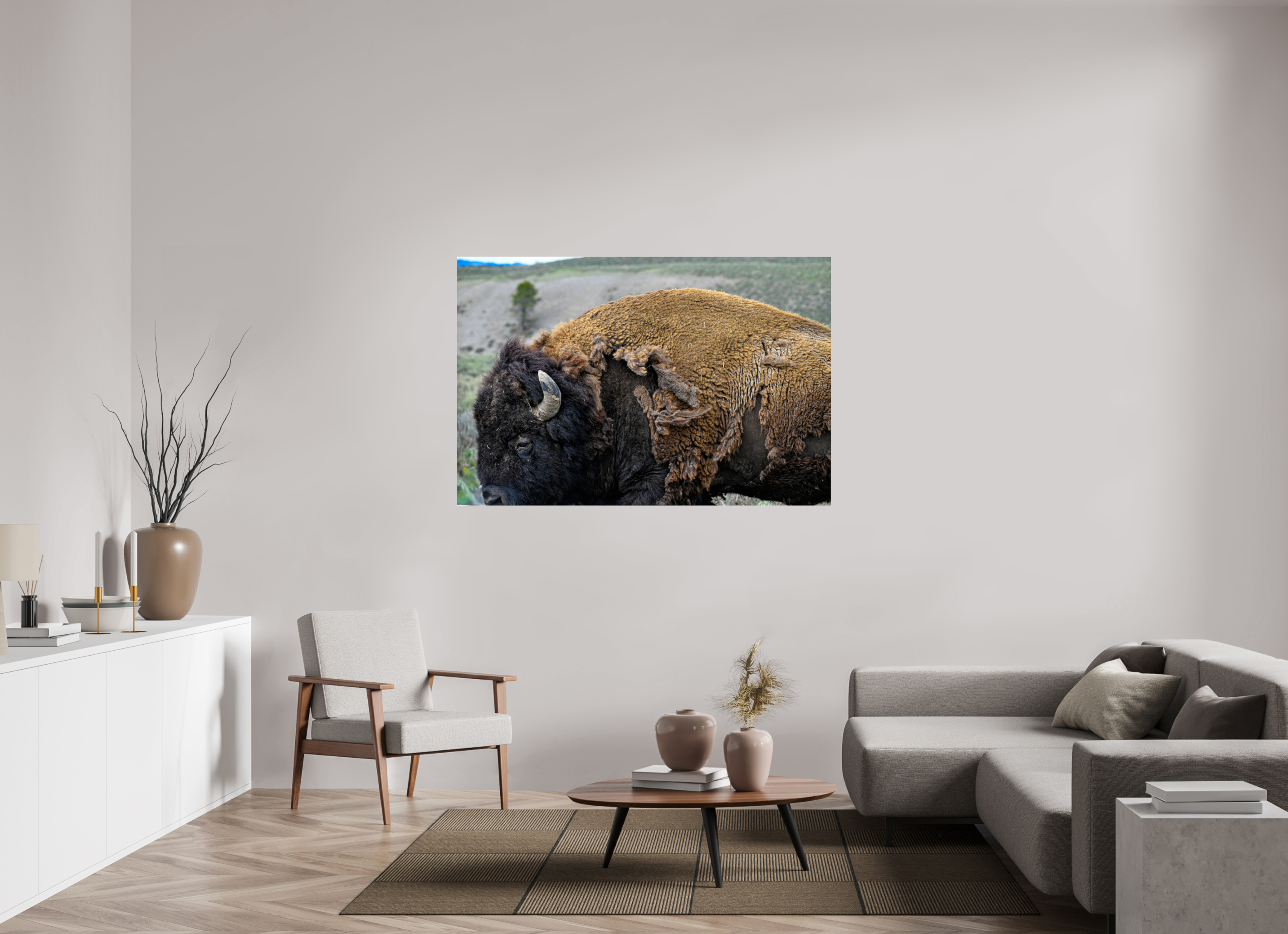 60 x 40″, ACRYLIC Bison side profile
