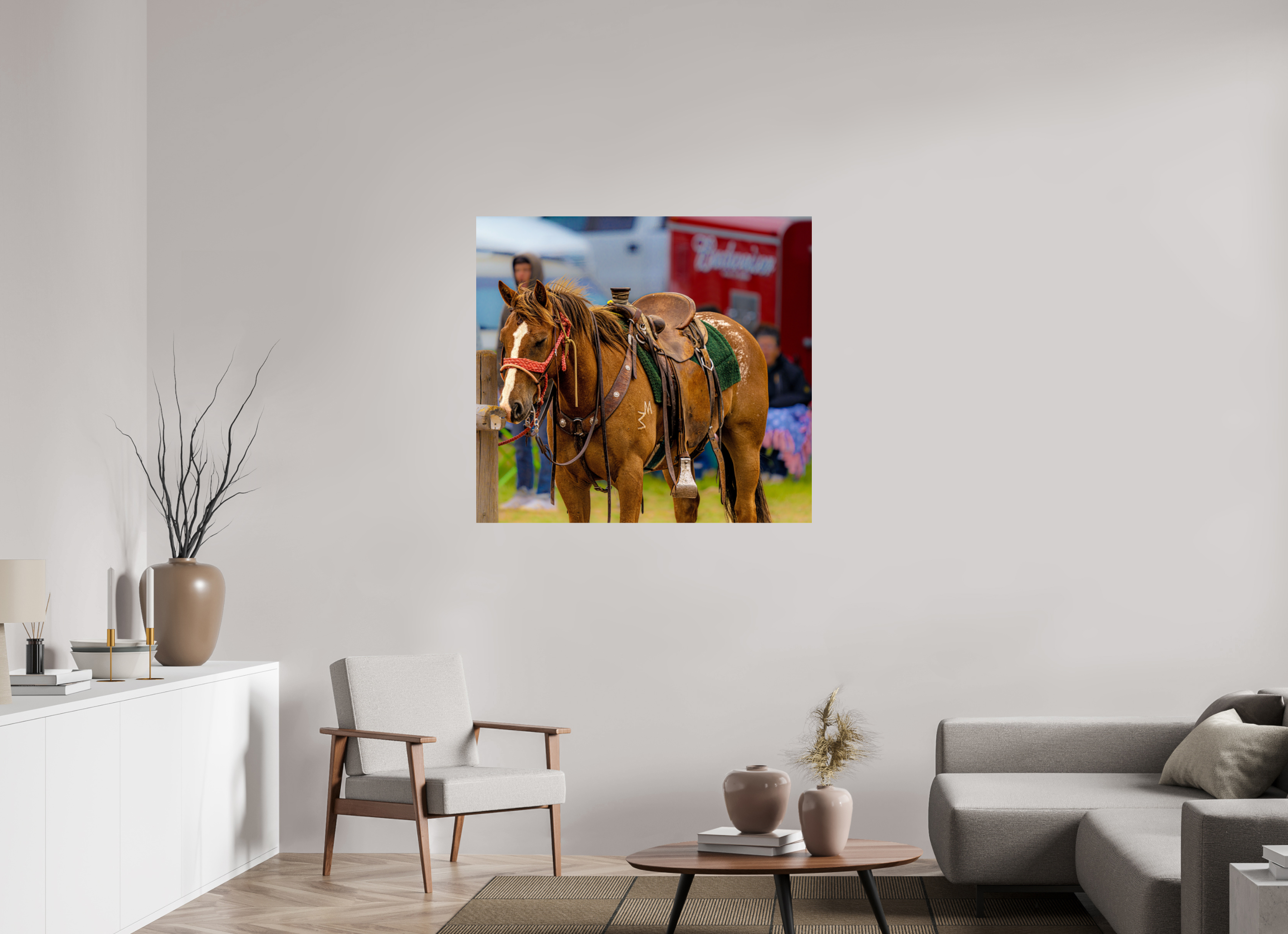42.7 x 39″, METAL Pack Horse Portrait 18 Web Exclusive