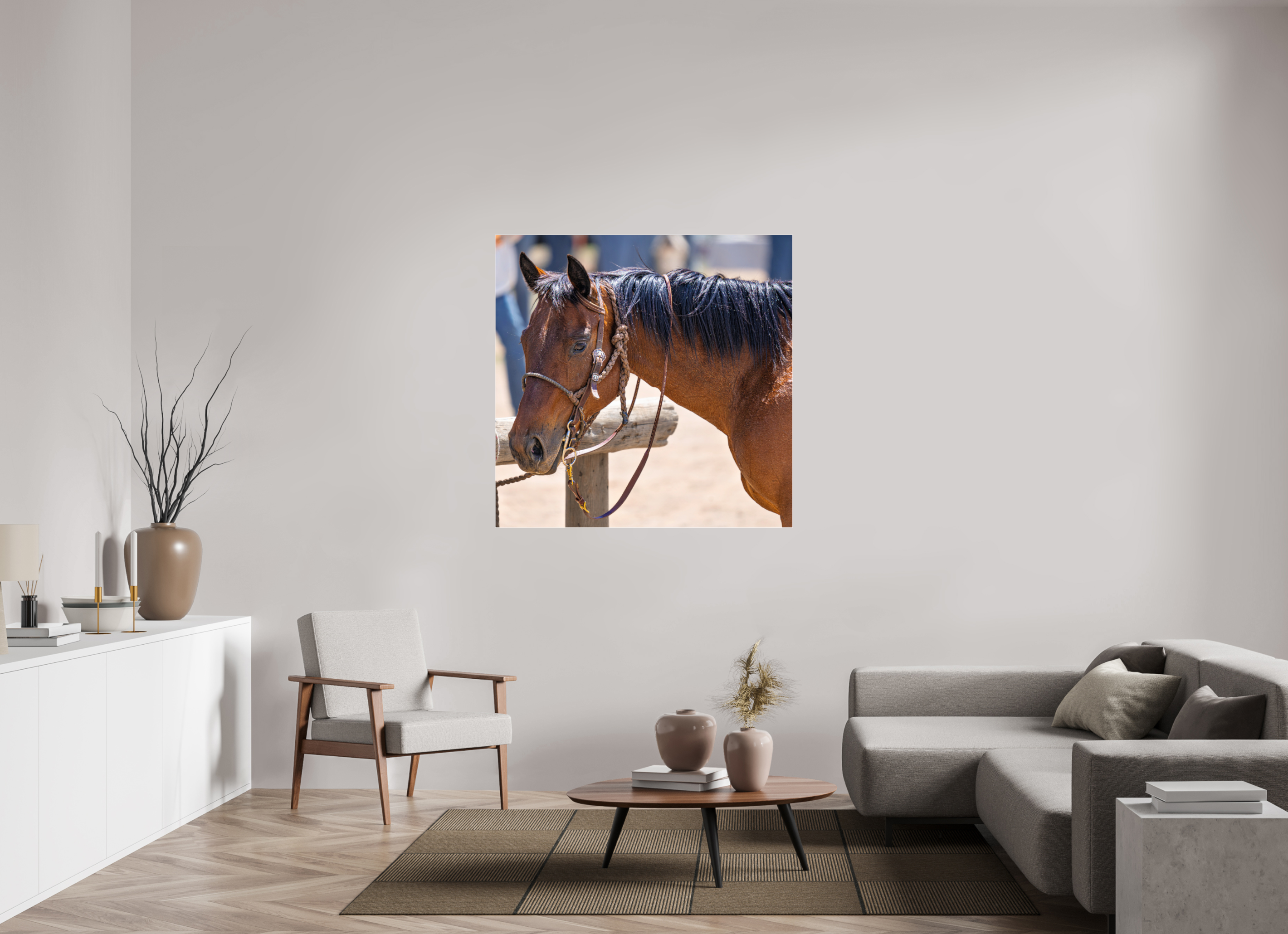 47.7 x 47″, ACRYLIC Pack Horse Portrait 15 Web Exclusive
