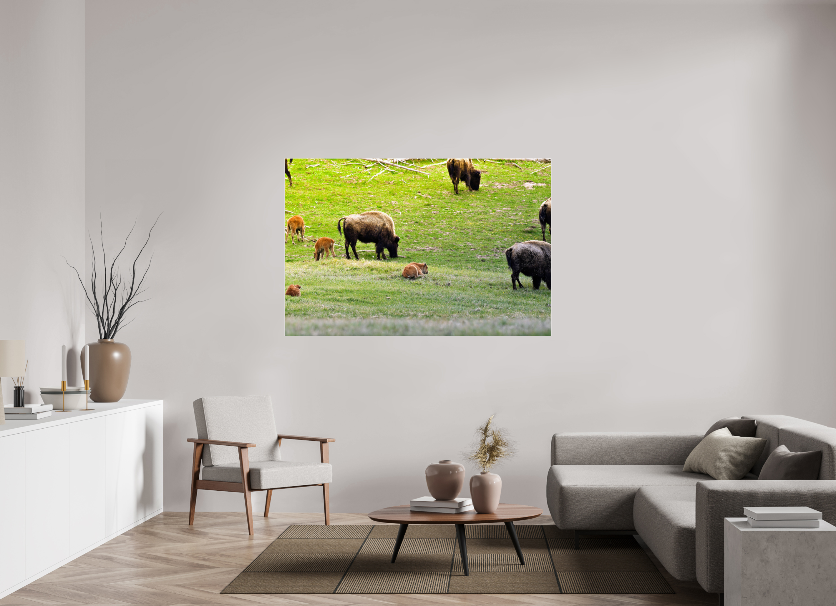 66 x 44″, ACRYLIC Bison Herd
