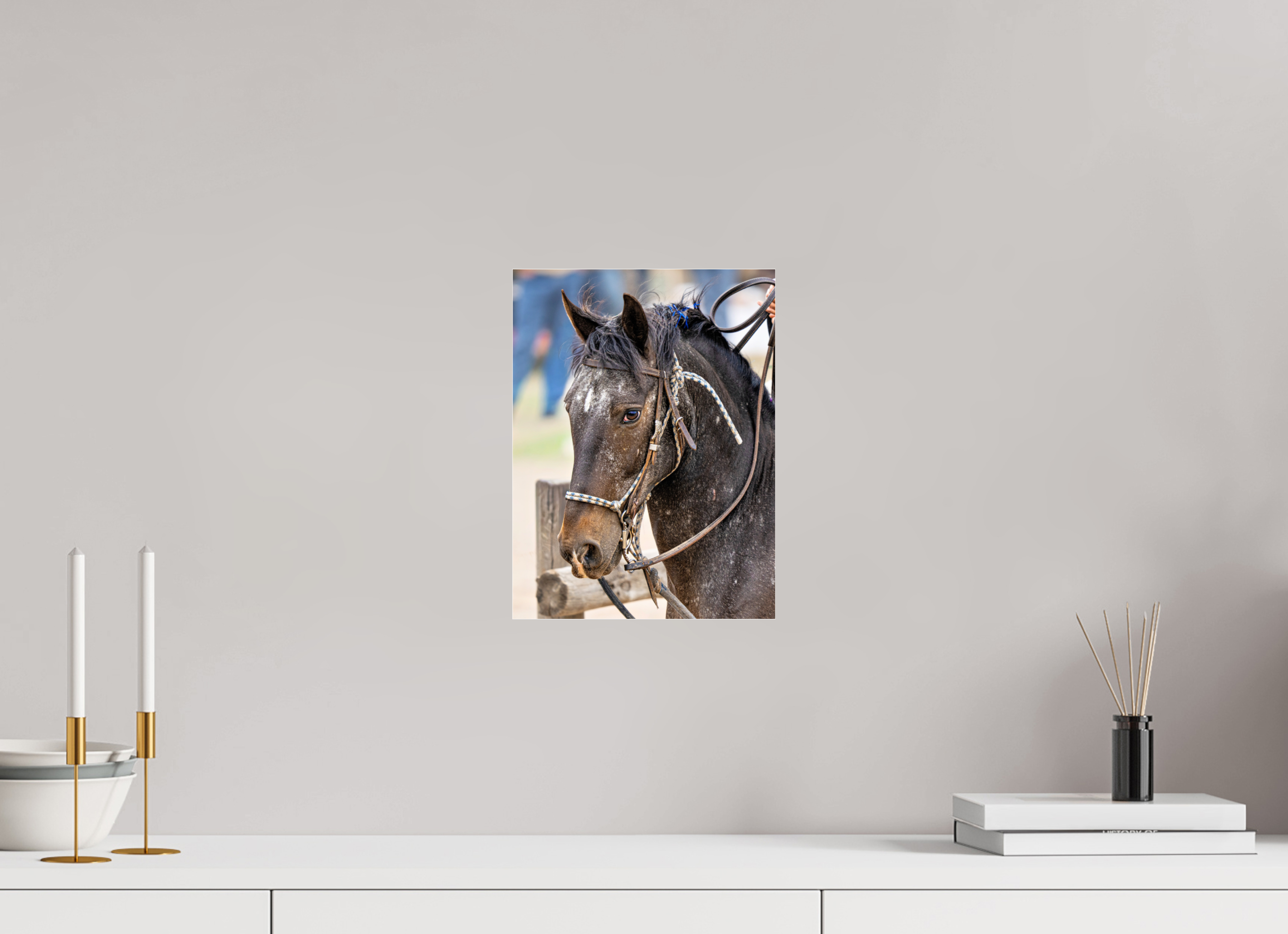 9 x 12″, ACRYLIC Pack Horse Portrait 1