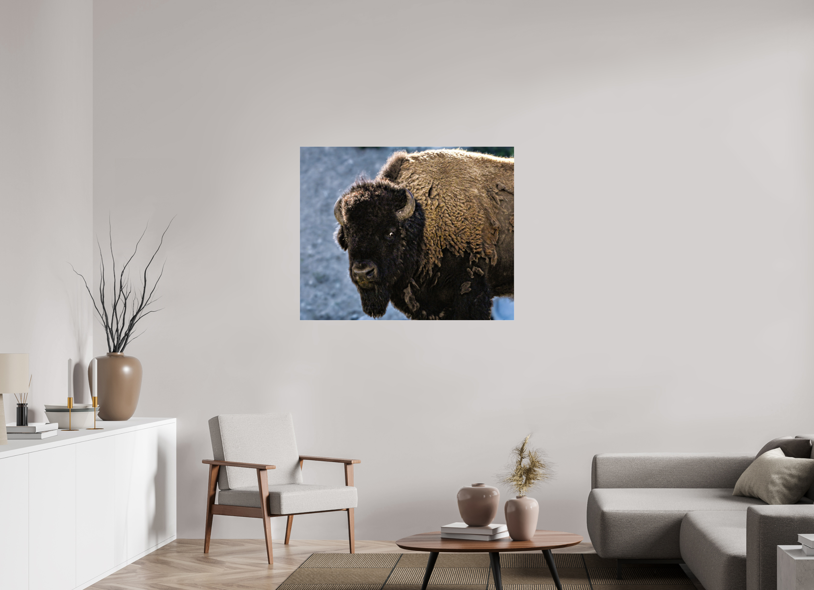 43.1 x 35″, ACRYLIC Bison Portrait