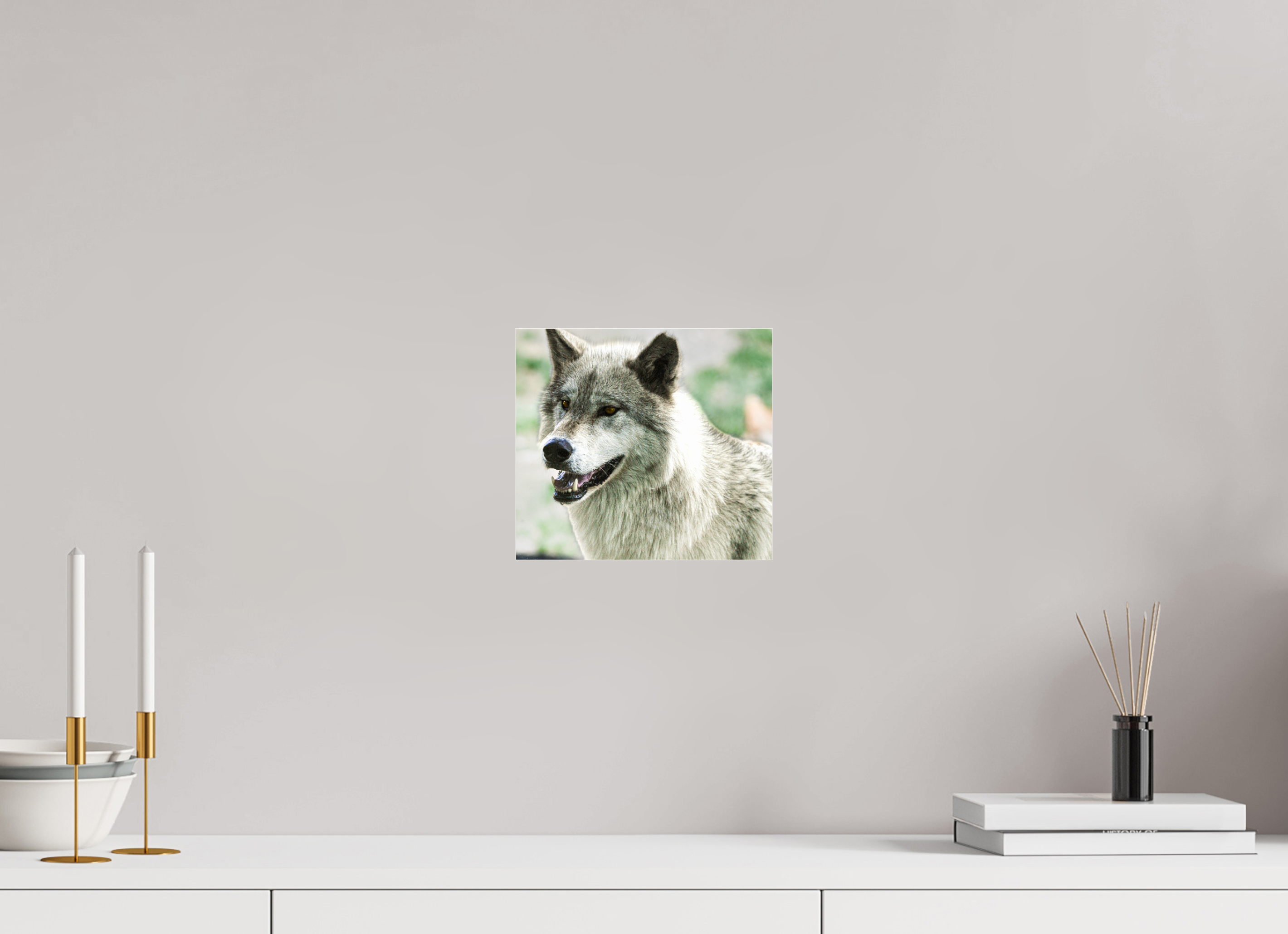8.9 x 8″, ACRYLIC Wolf Portrait