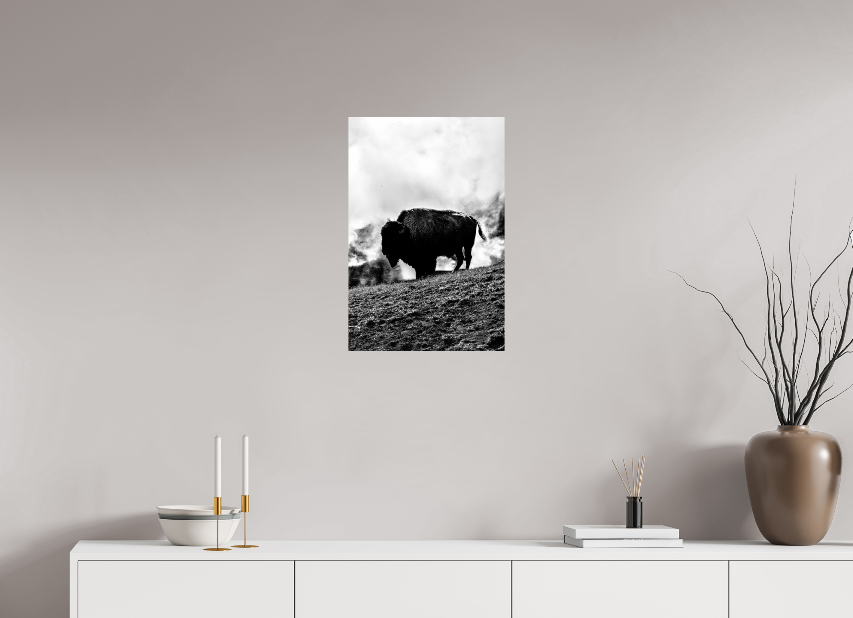 16 x 24″, PHOTO PAPER Monochrome Bison