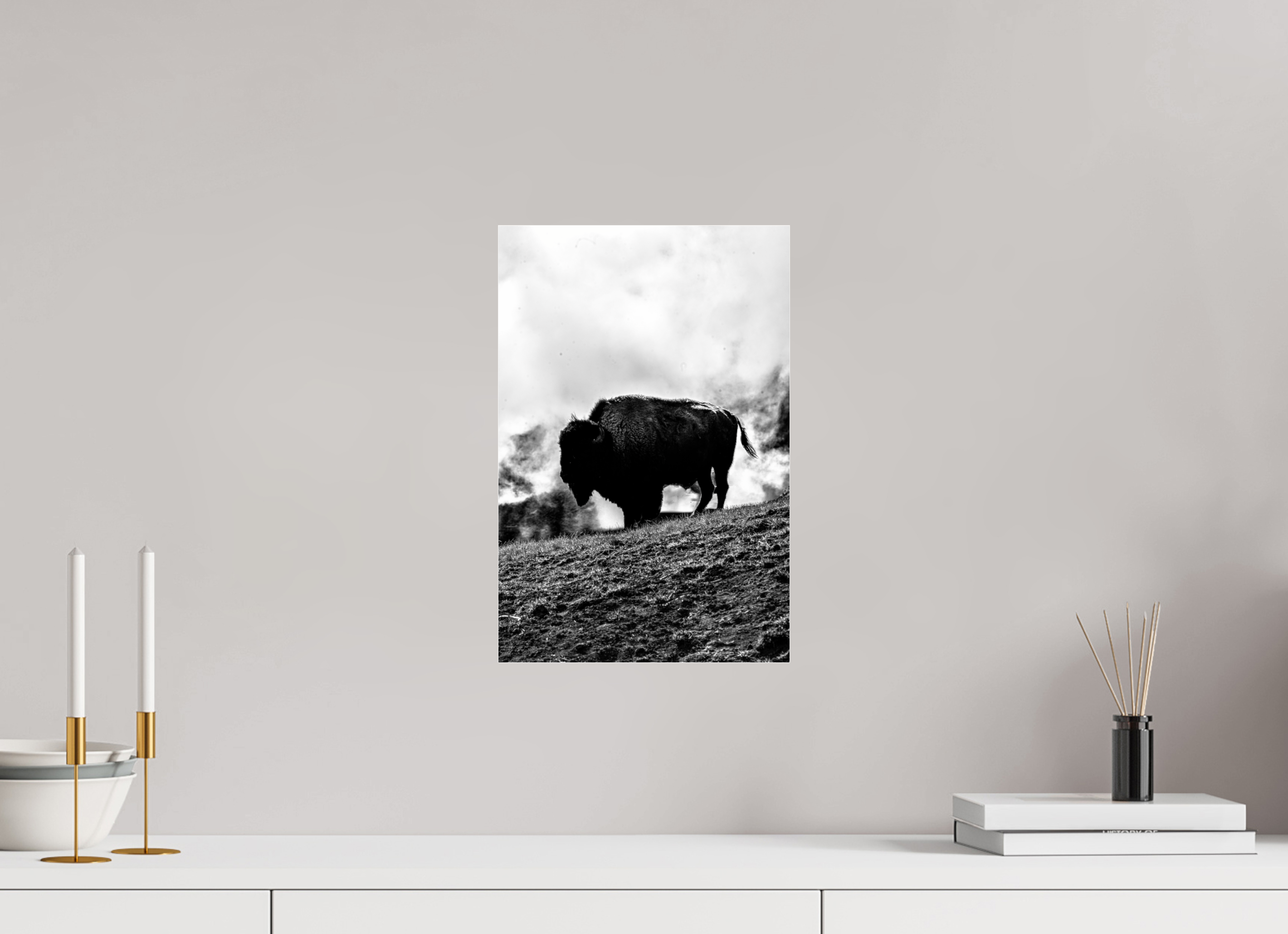 10 x 15″, ACRYLIC Monochrome Bison