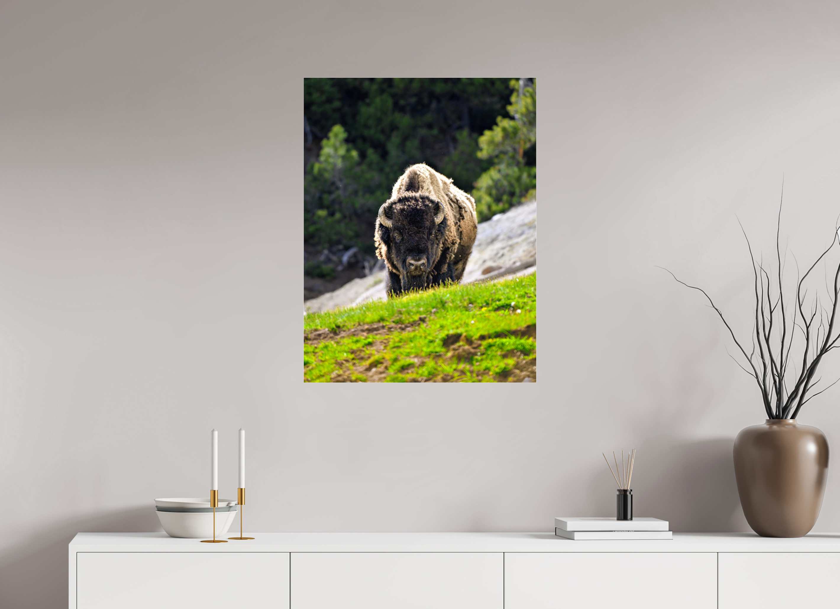 24 x 31.5″, ACRYLIC Bison Portrait