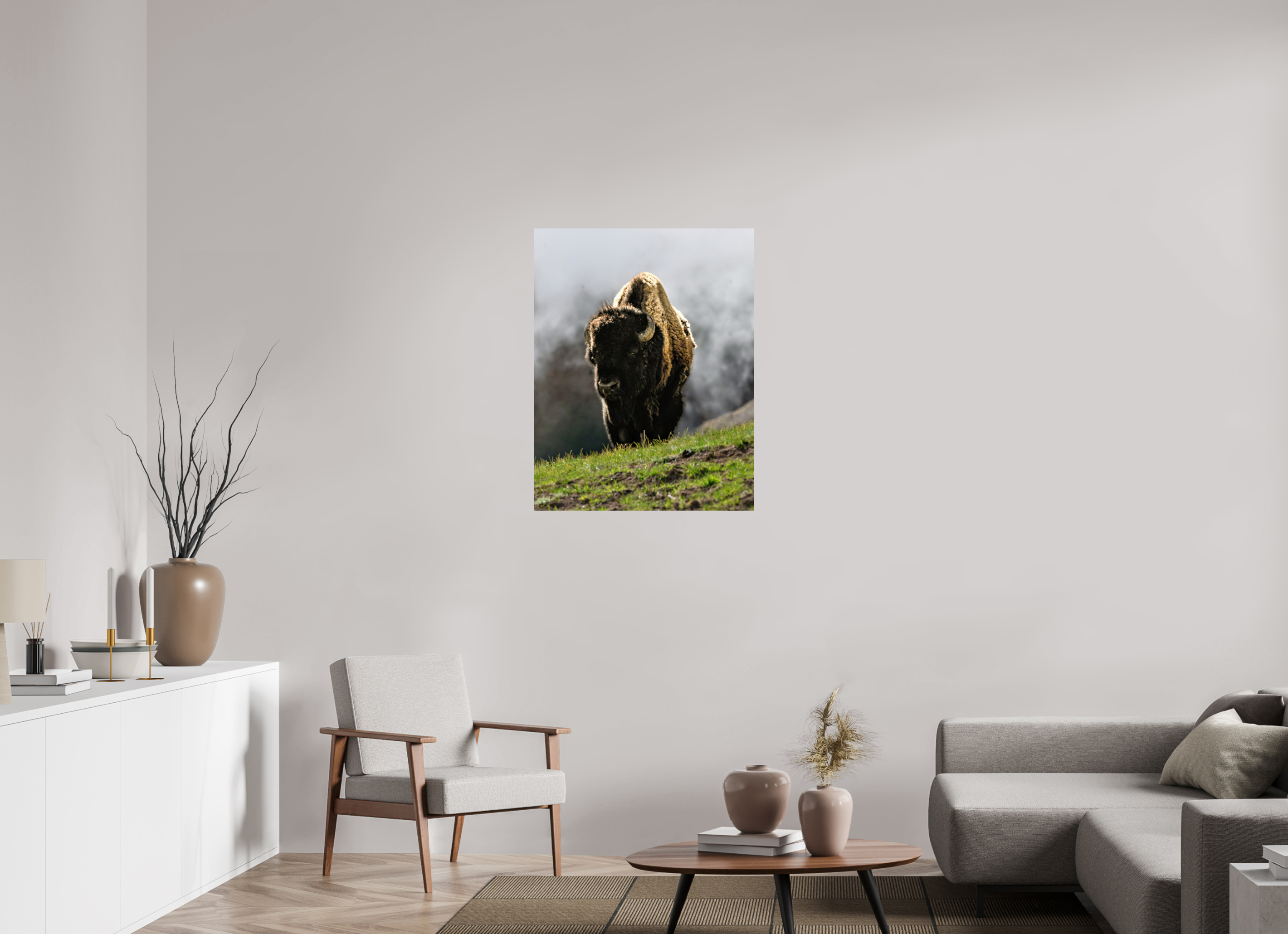 28 x 35.9″, METAL Bison