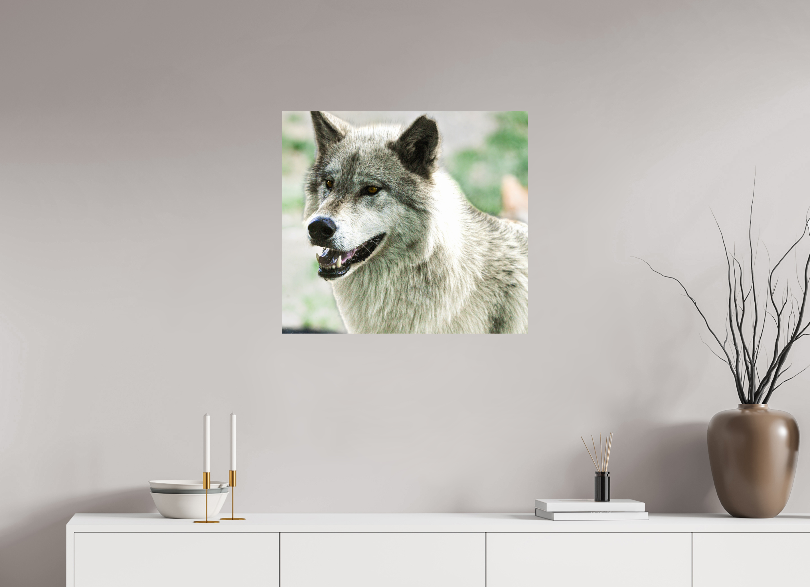 26.6 x 24″, PHOTO PAPER Wolf Portrait
