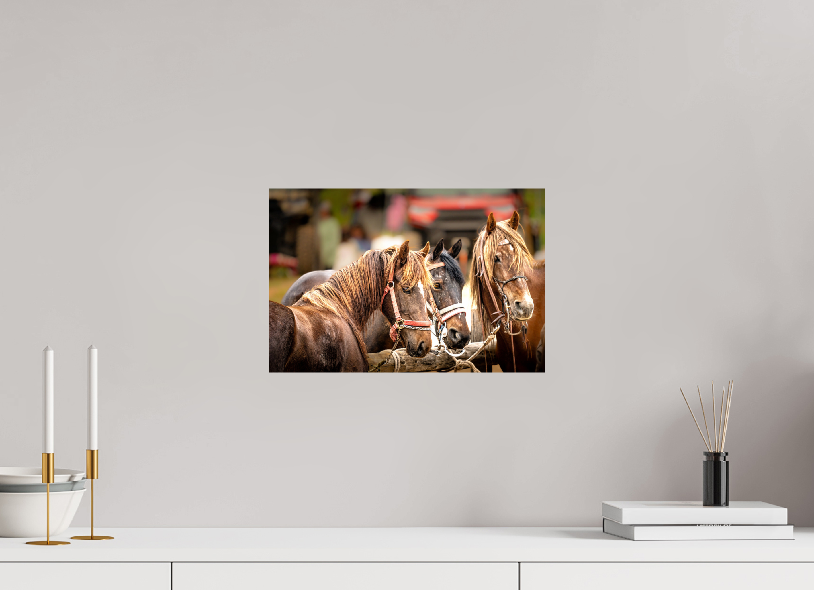 15 x 10″, METAL Pack Horse Trio