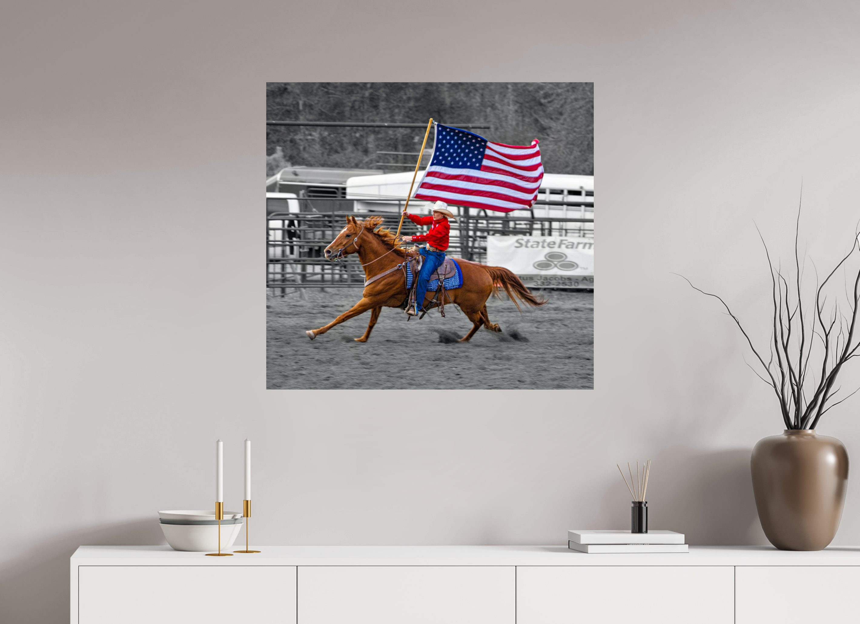 33 x 31″, METAL America 250 Flag Rider 13