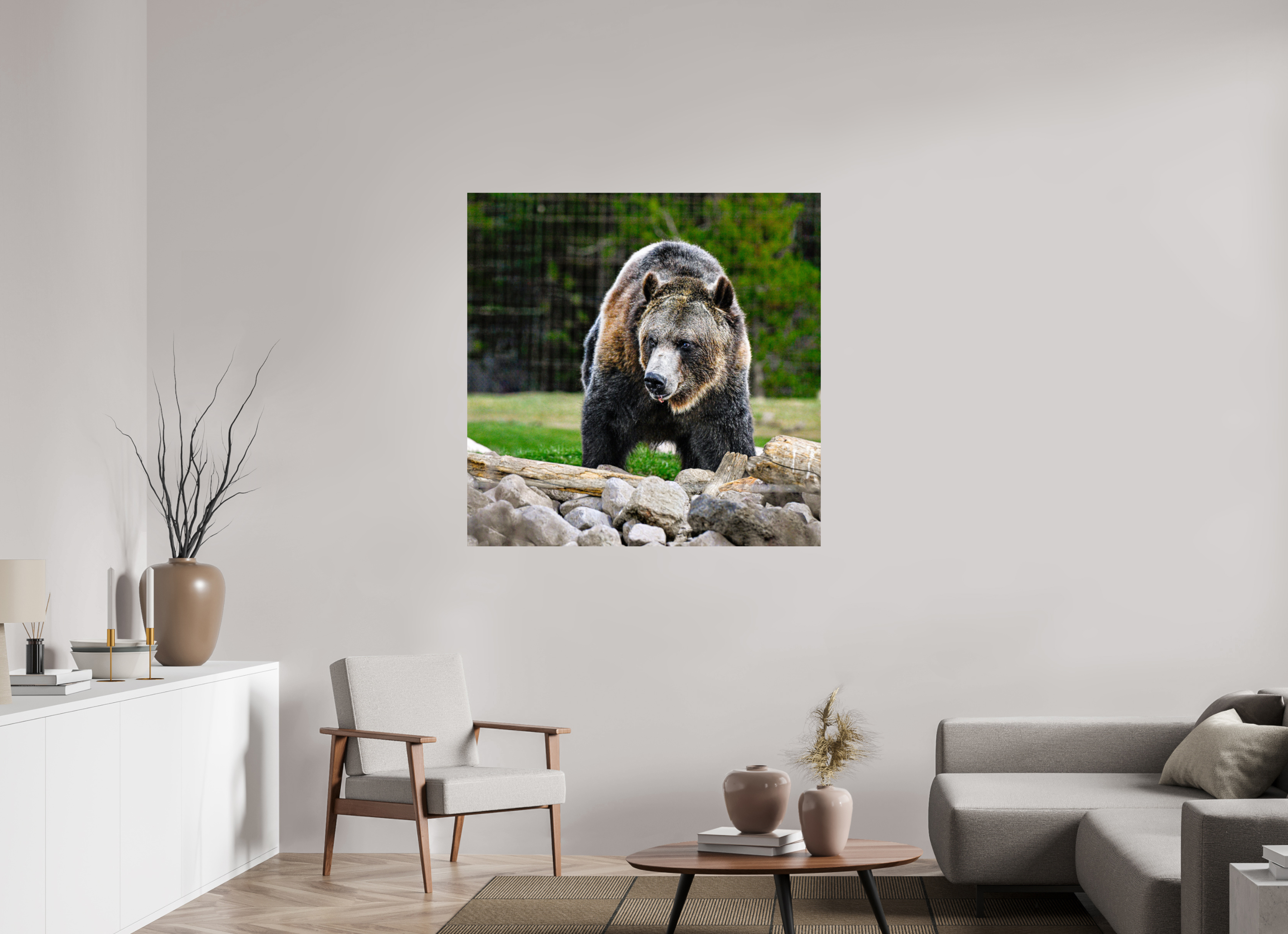 45 x 45″, METAL Bear