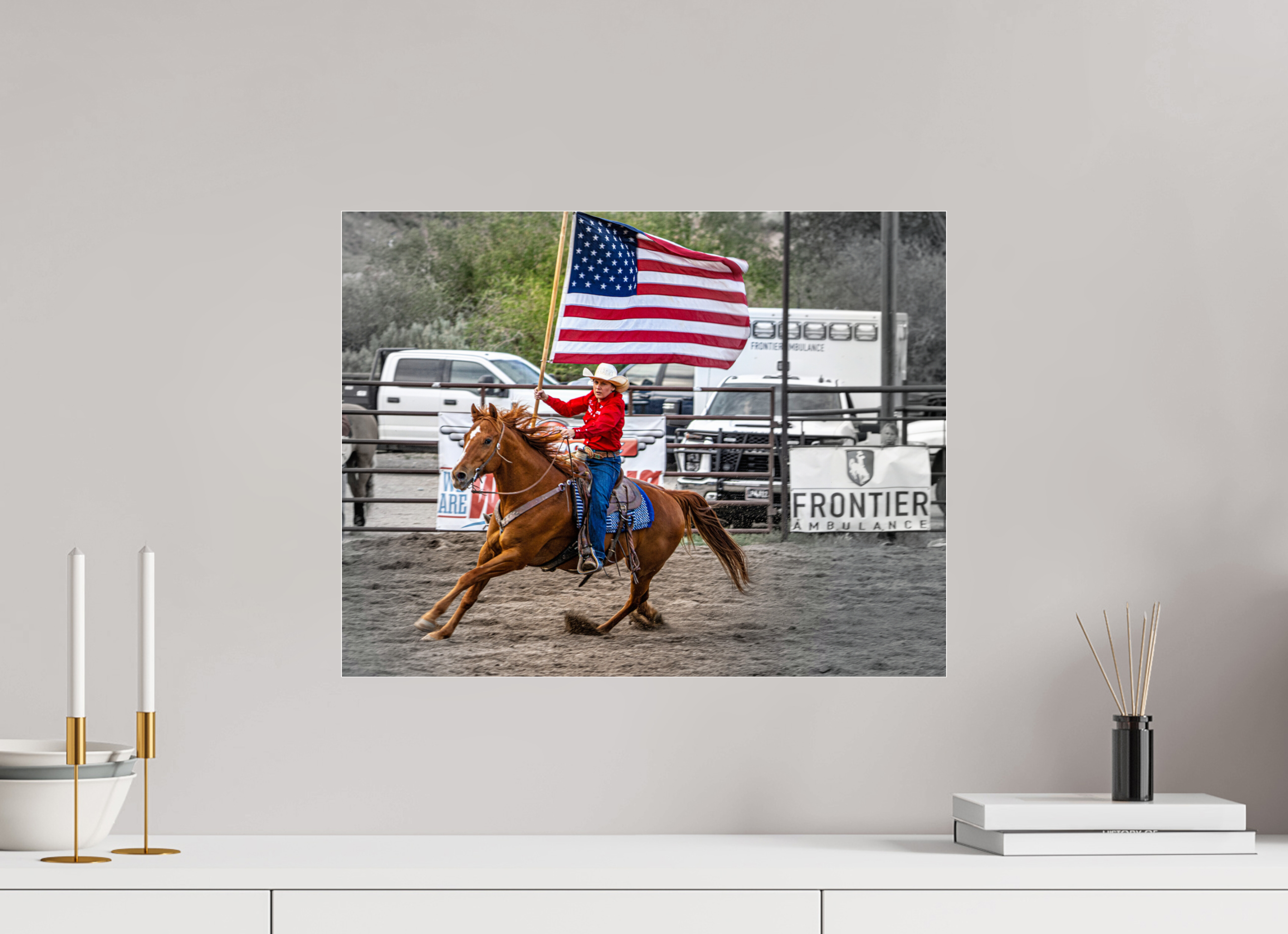 20.7 x 16″, ACRYLIC America 250 Flag Rider 15