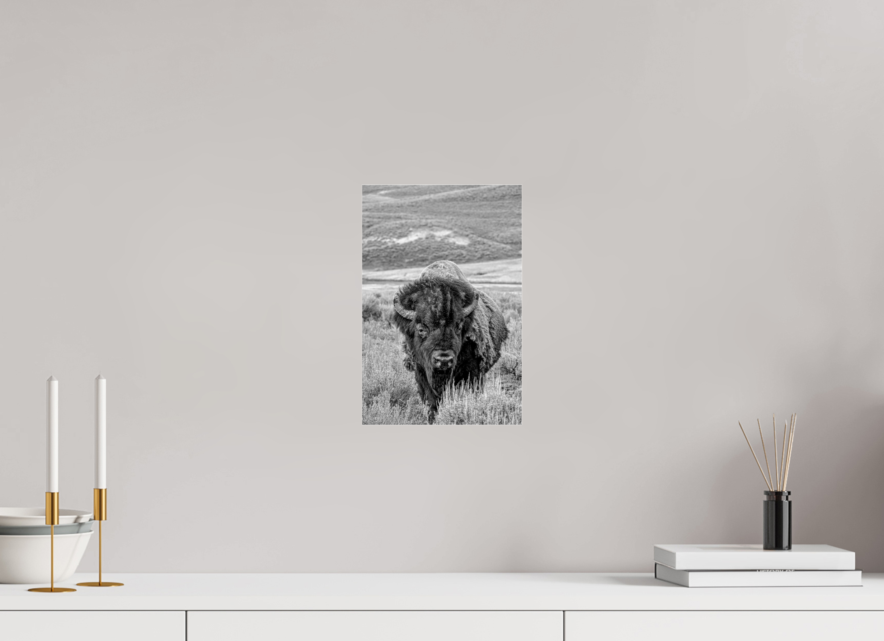 8 x 12″, ACRYLIC Monochrome Bison