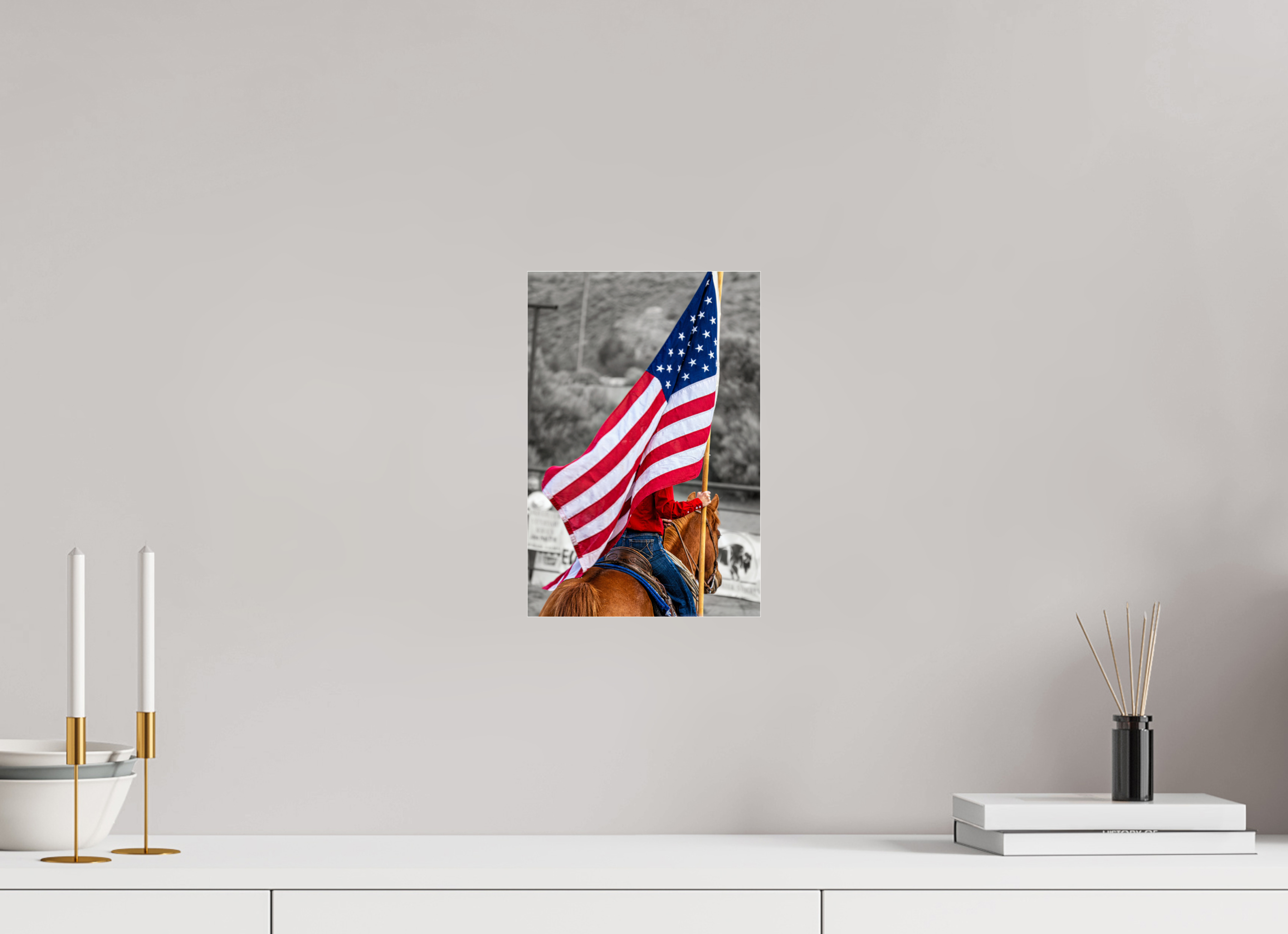 8 x 11.9″, ACRYLIC America 250 Flag Rider 9