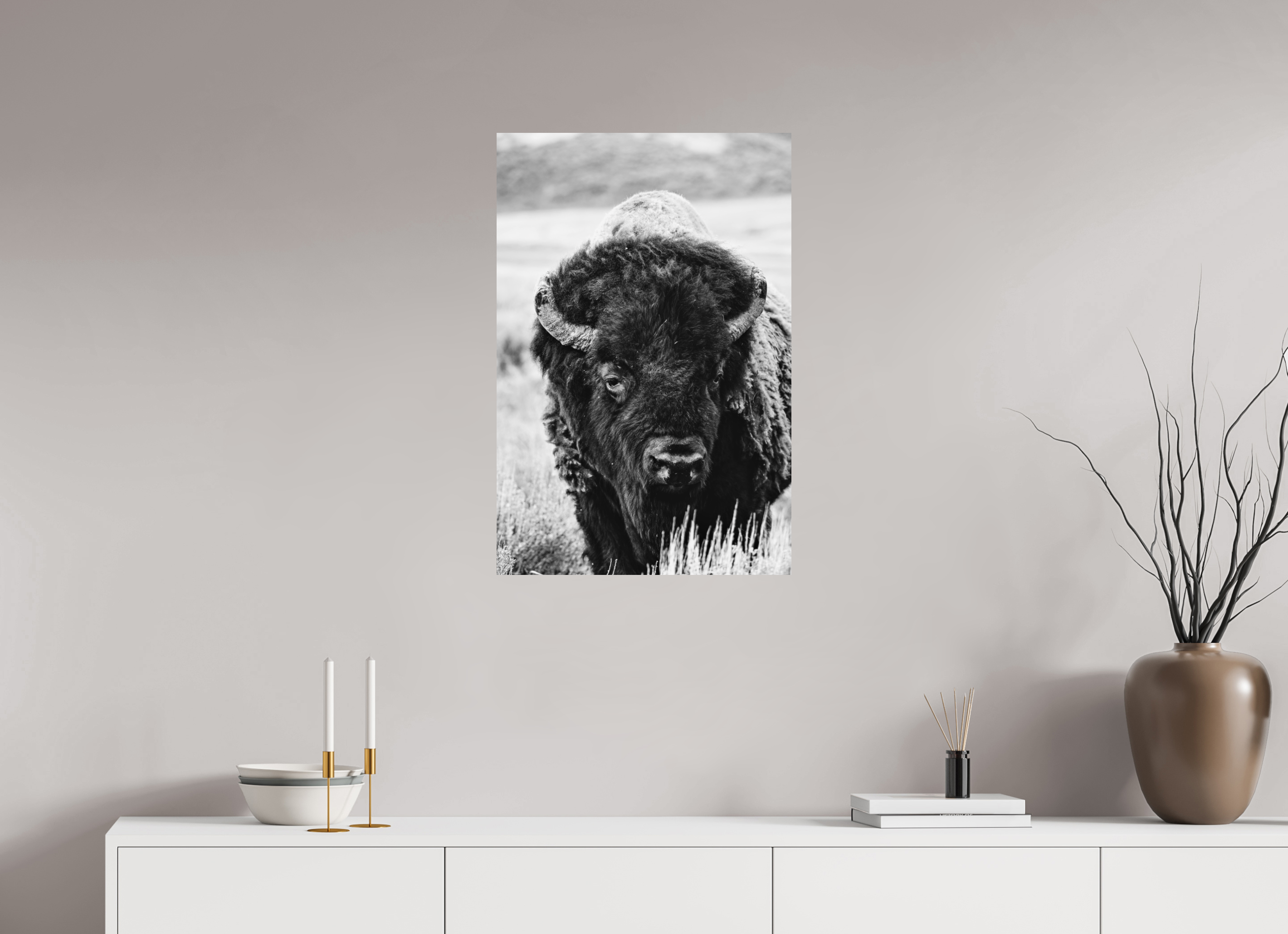 20 x 30″, PHOTO PAPER Bison Monochrome Portrait