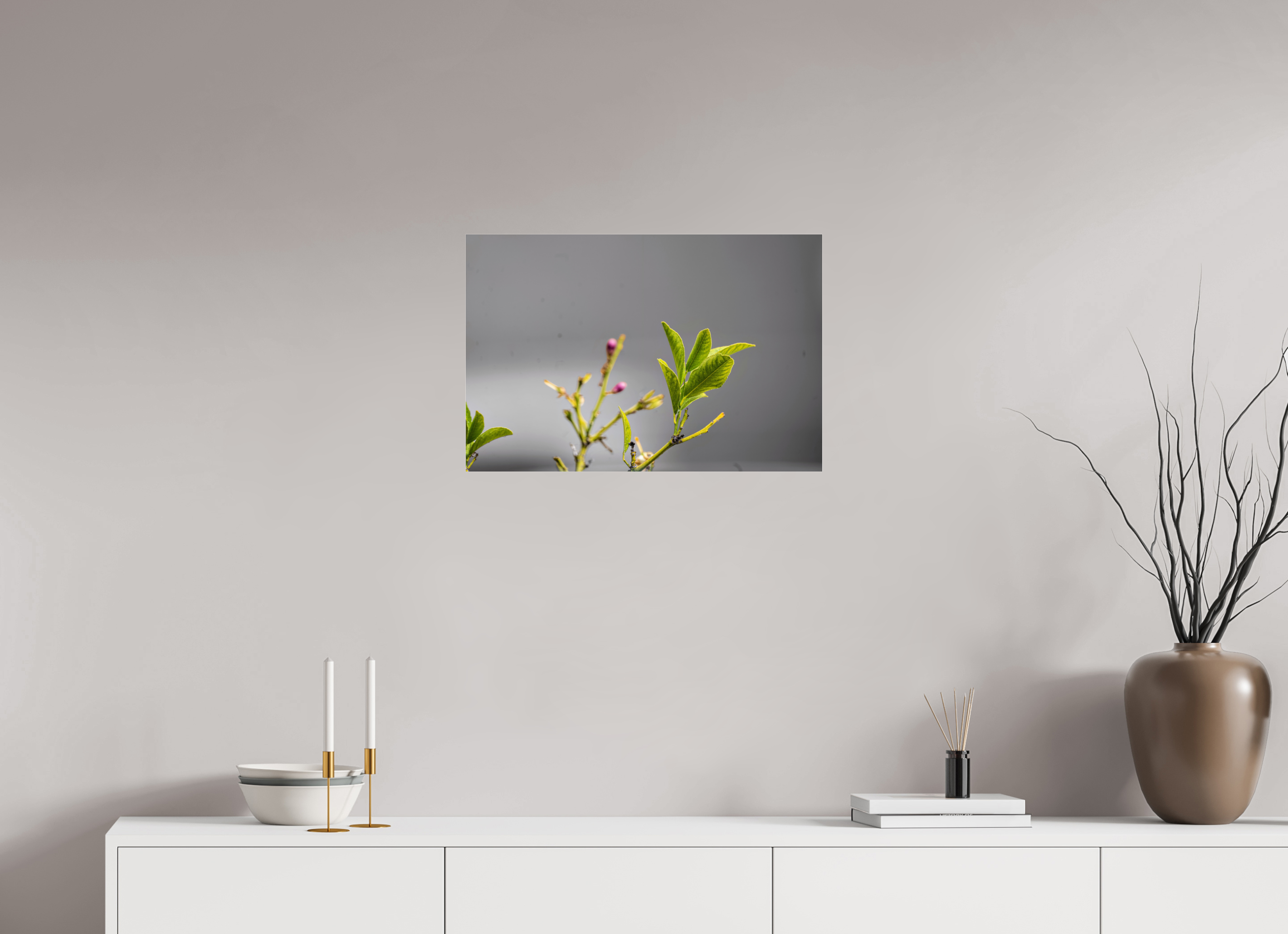 24 x 16″, ACRYLIC Green Leaves