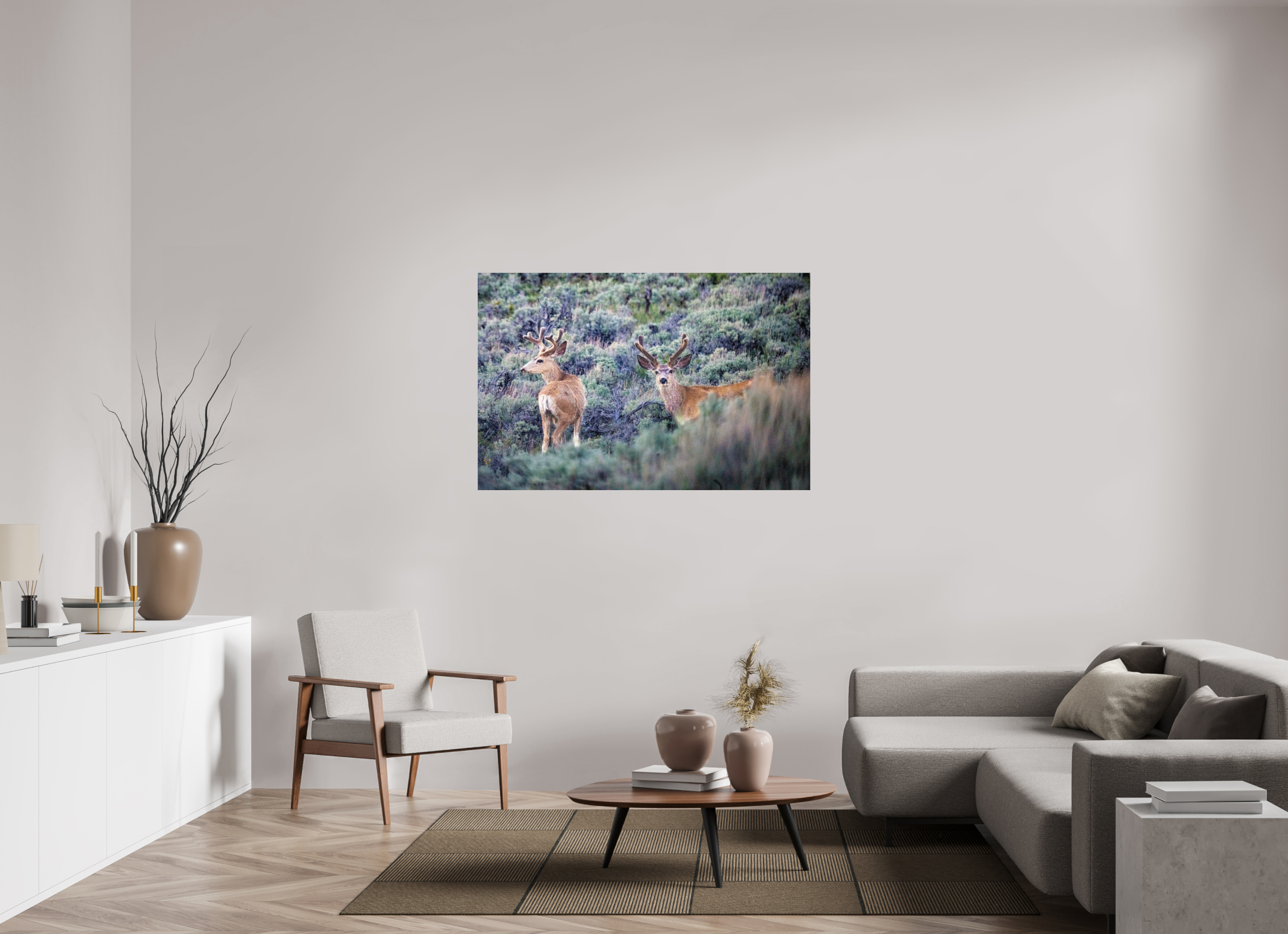 53.5 x 35″, PHOTO PAPER Deer