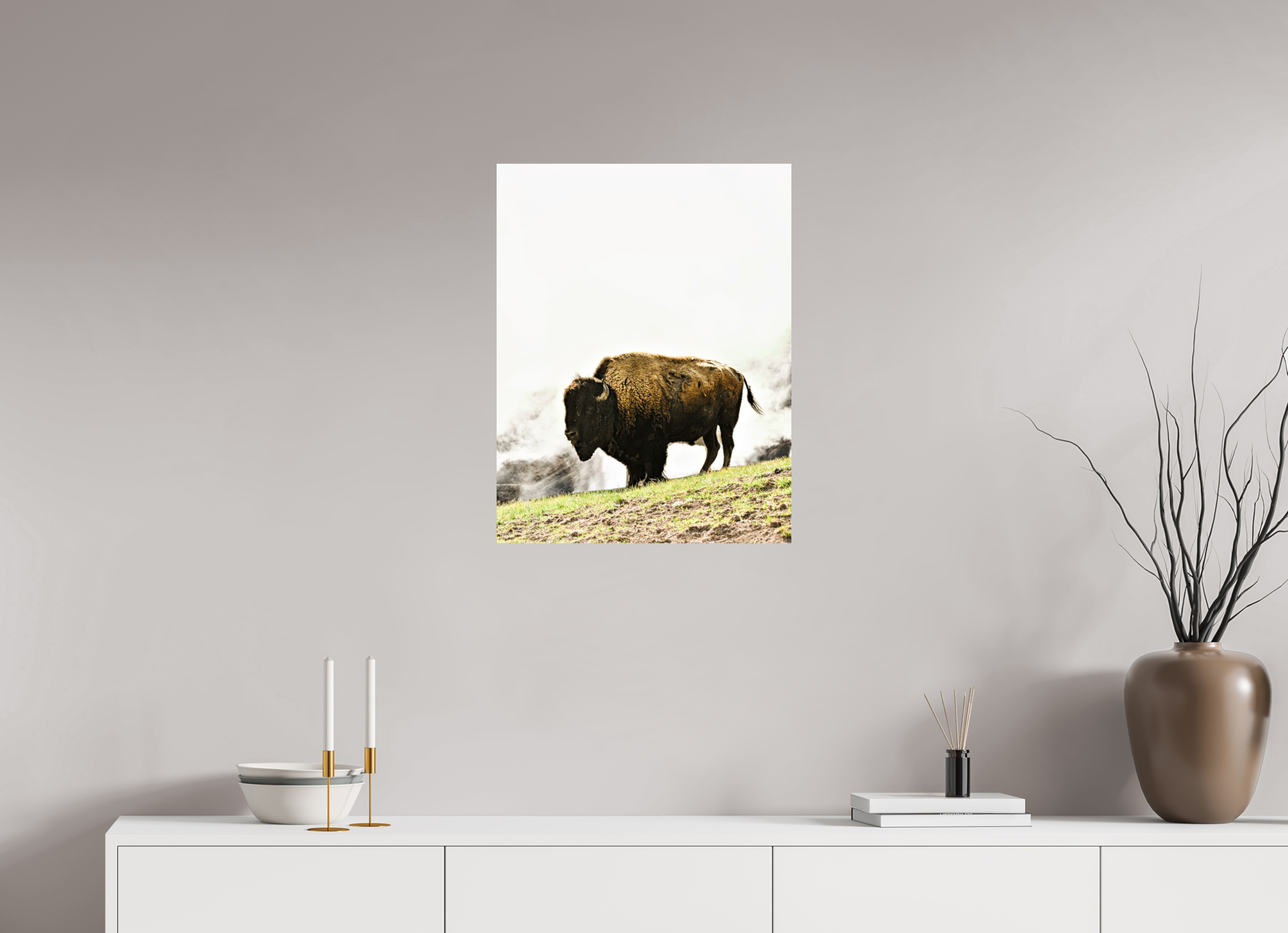 20 x 25.8″, PHOTO PAPER Bison with Steam