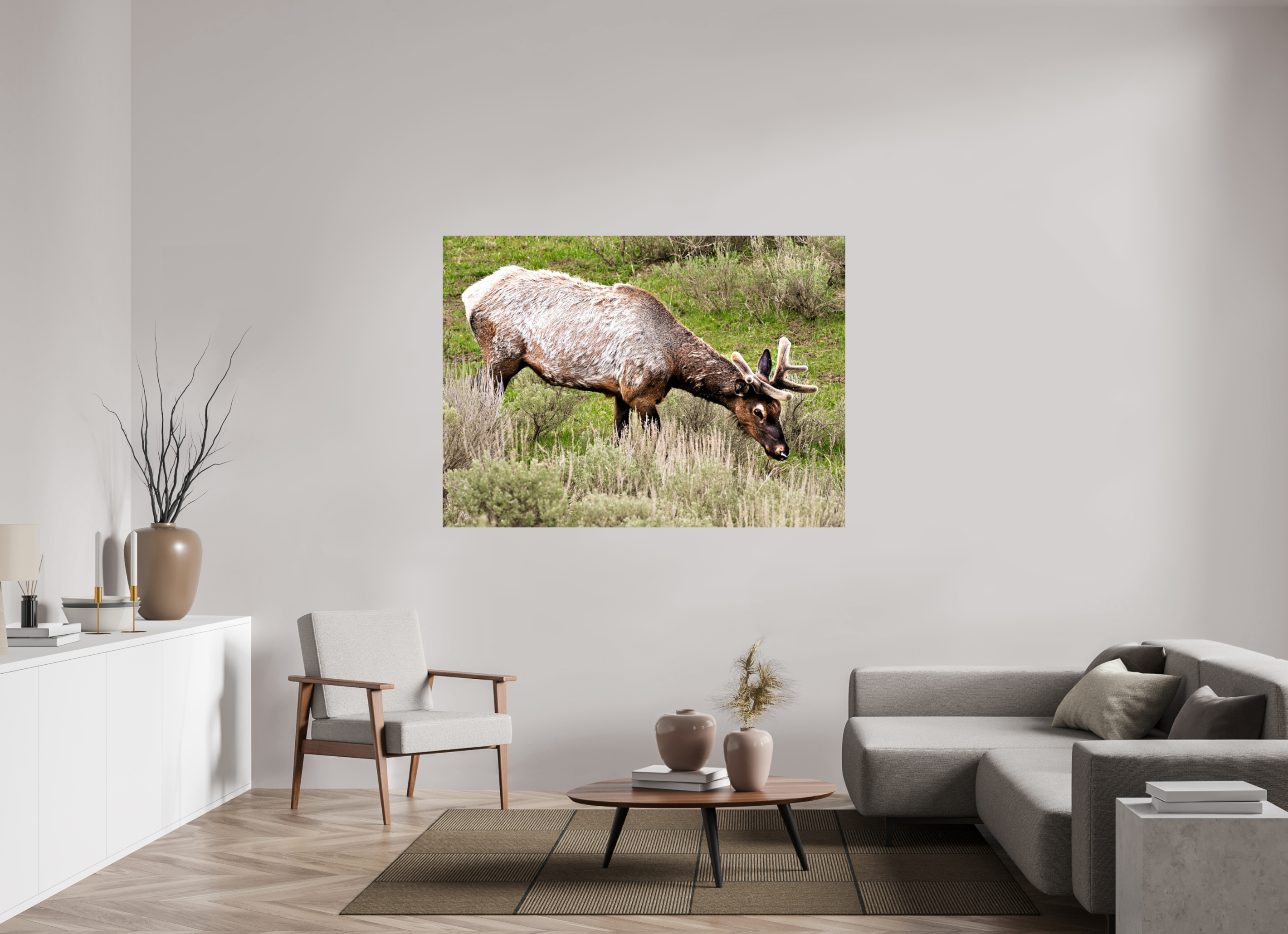64.8 x 47″, PHOTO PAPER Elk