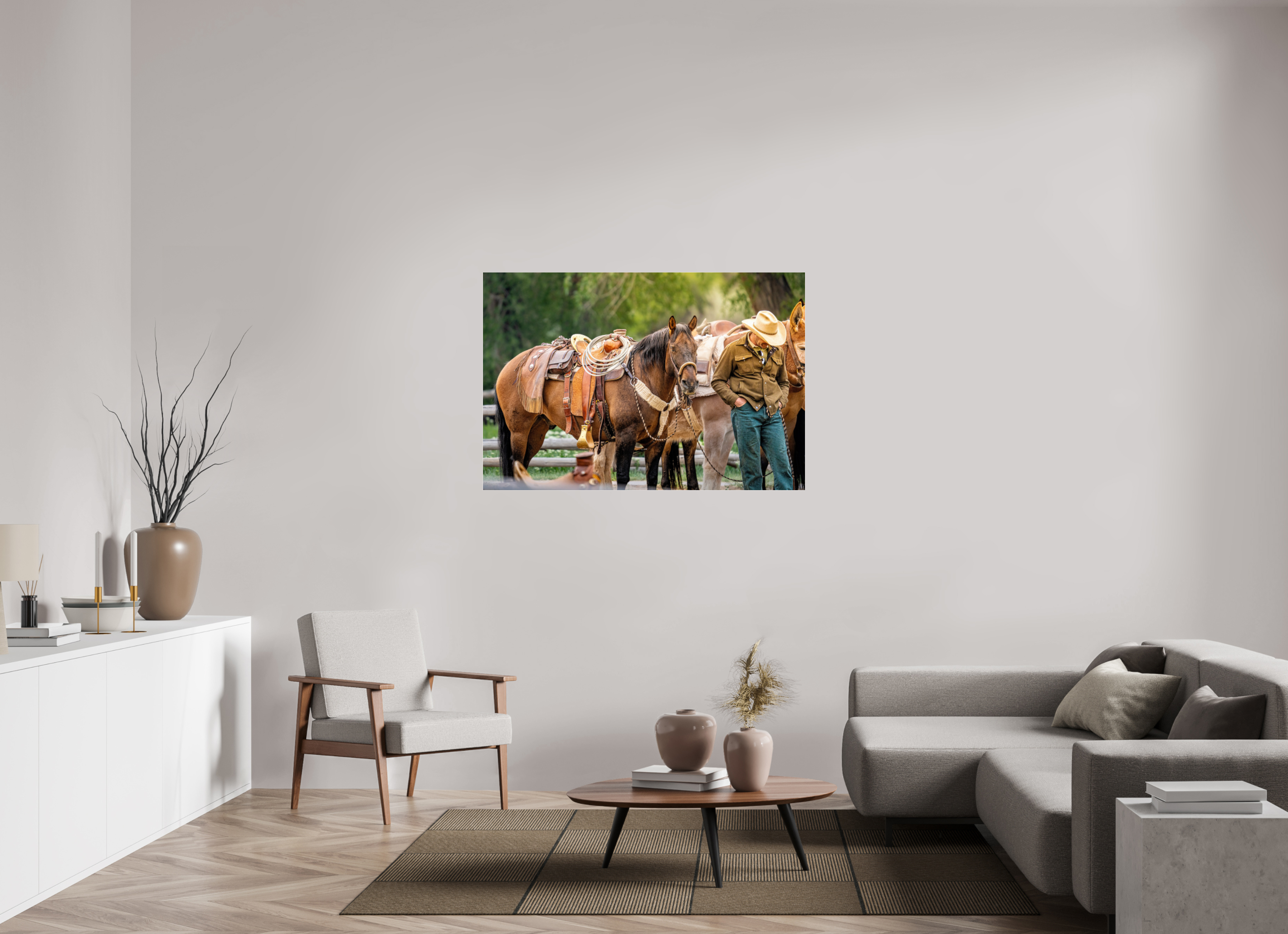51.7 x 35″, ACRYLIC Forest Service at Pack Horse Races