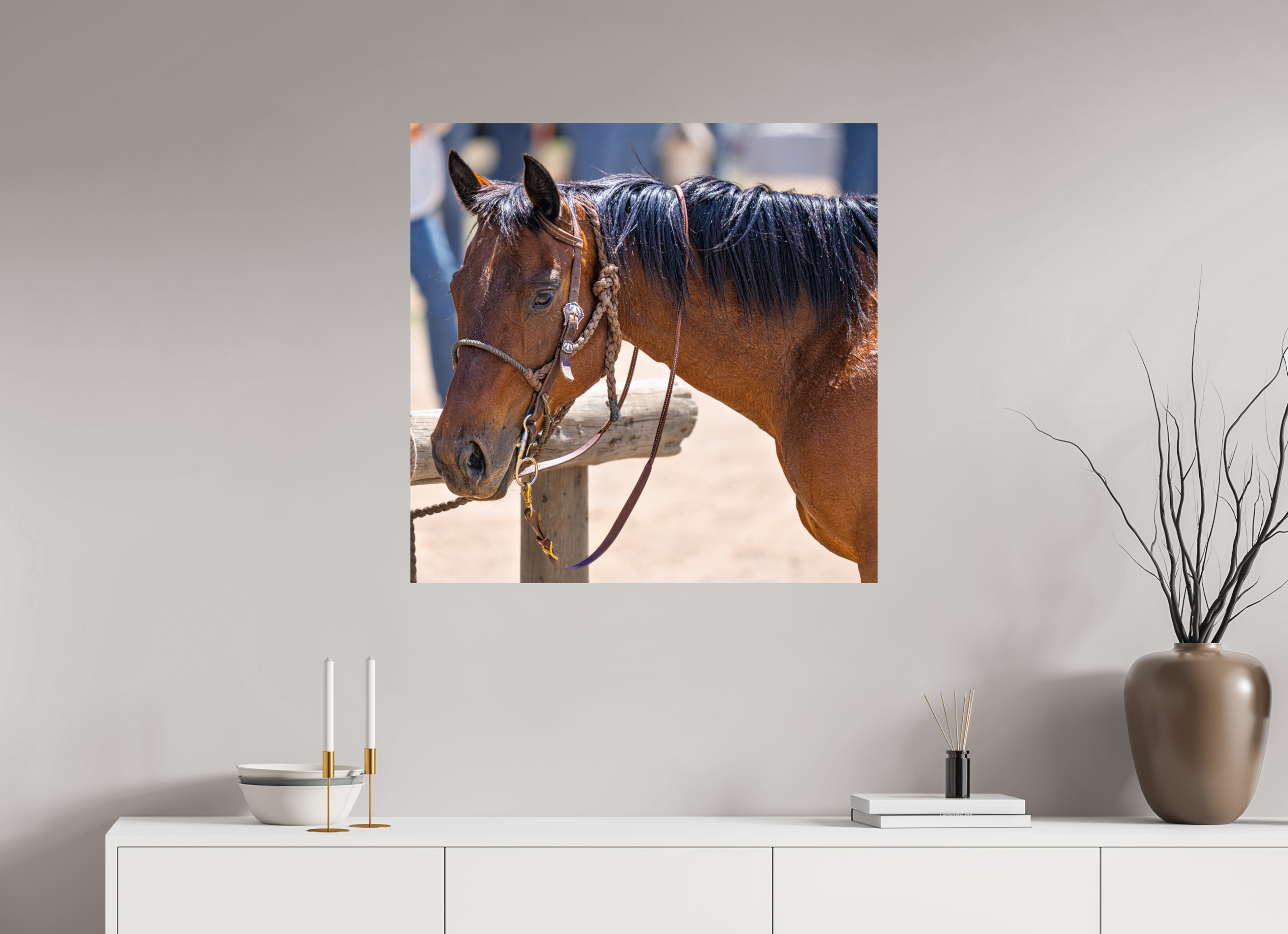 31.5 x 31″, METAL Pack Horse Portrait 15 Web Exclusive