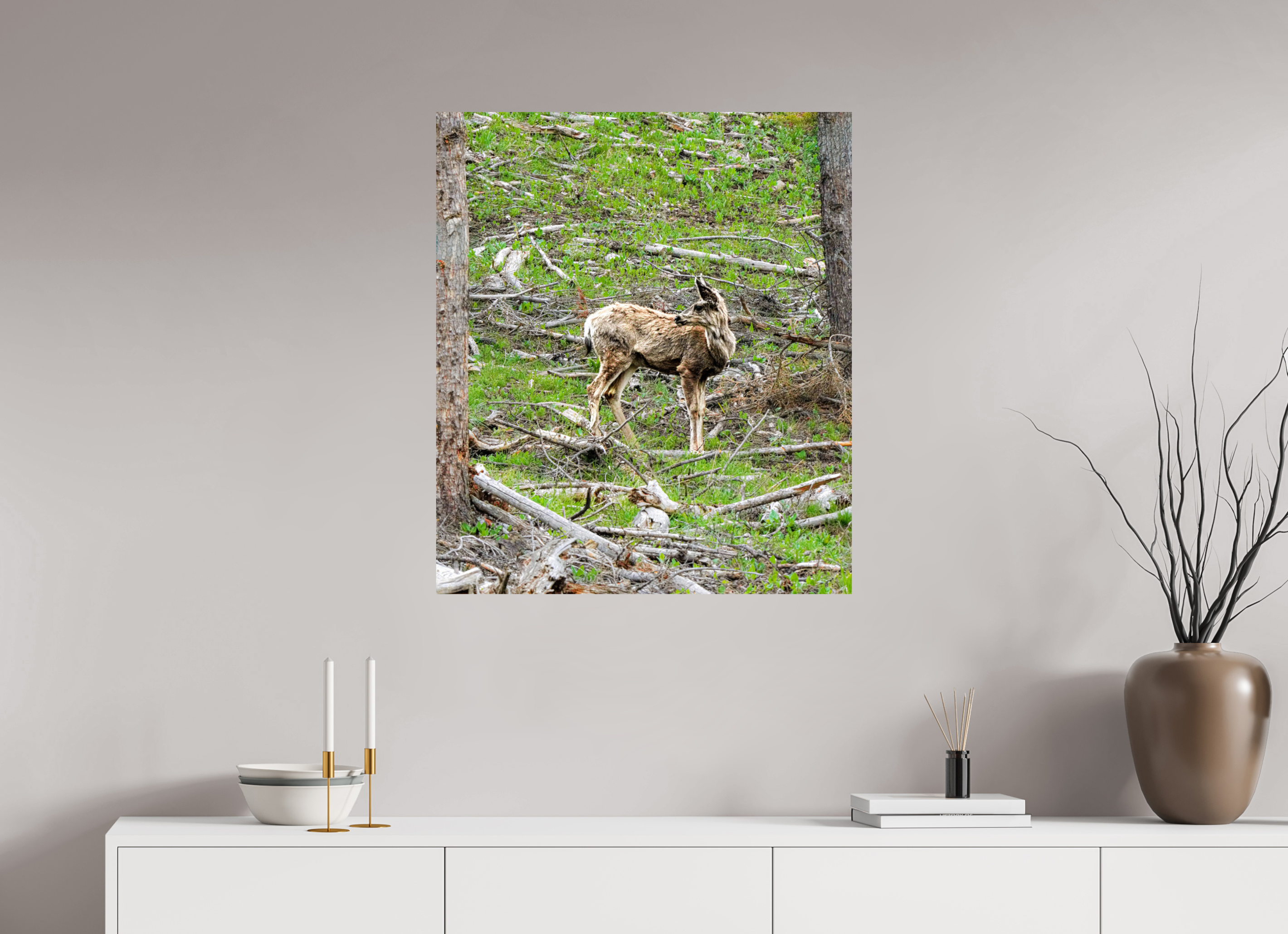 28 x 32.5″, METAL Deer