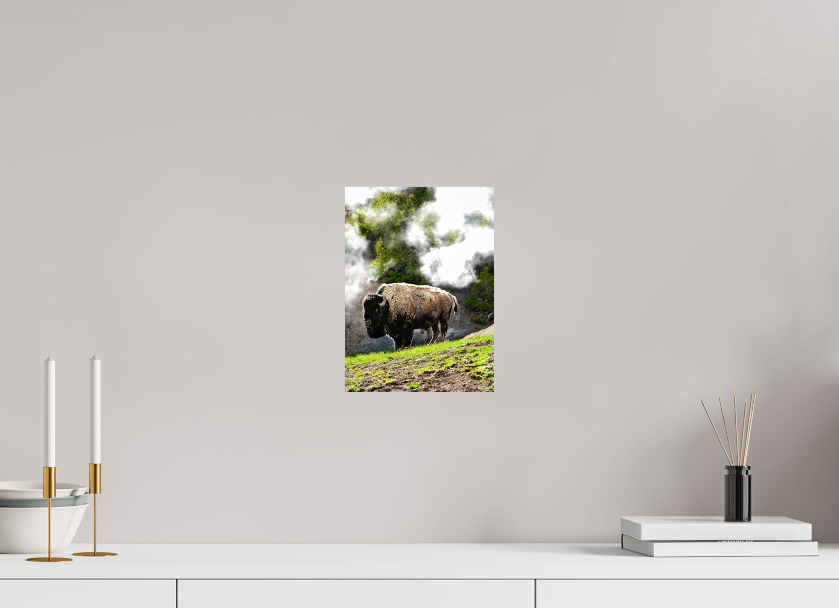 8 x 11″, PHOTO PAPER Bison With Steam