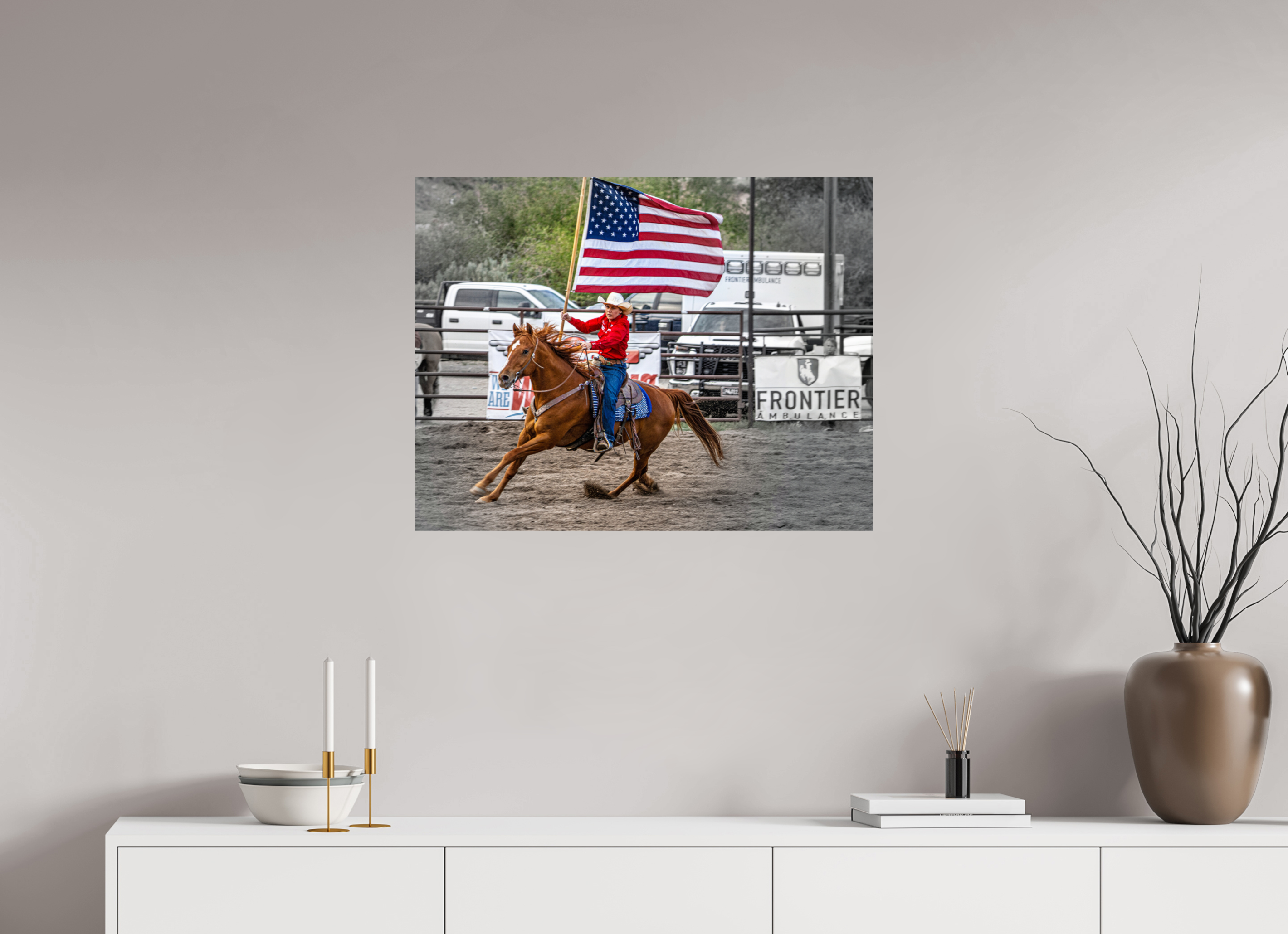 31.1 x 24″, PHOTO PAPER America 250 Flag Rider 15
