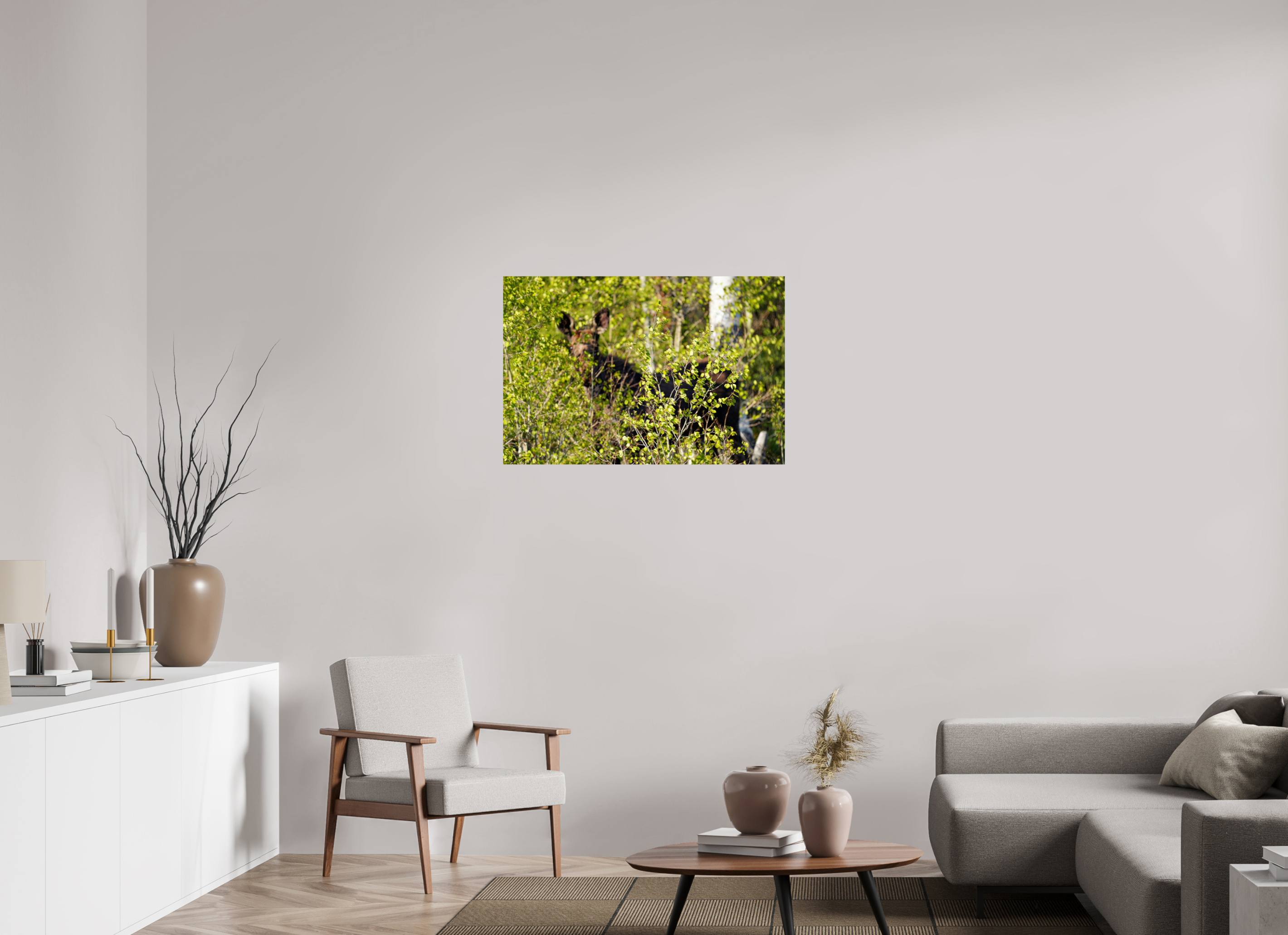 36 x 24″, PHOTO PAPER “Peek a Boo” Moose
