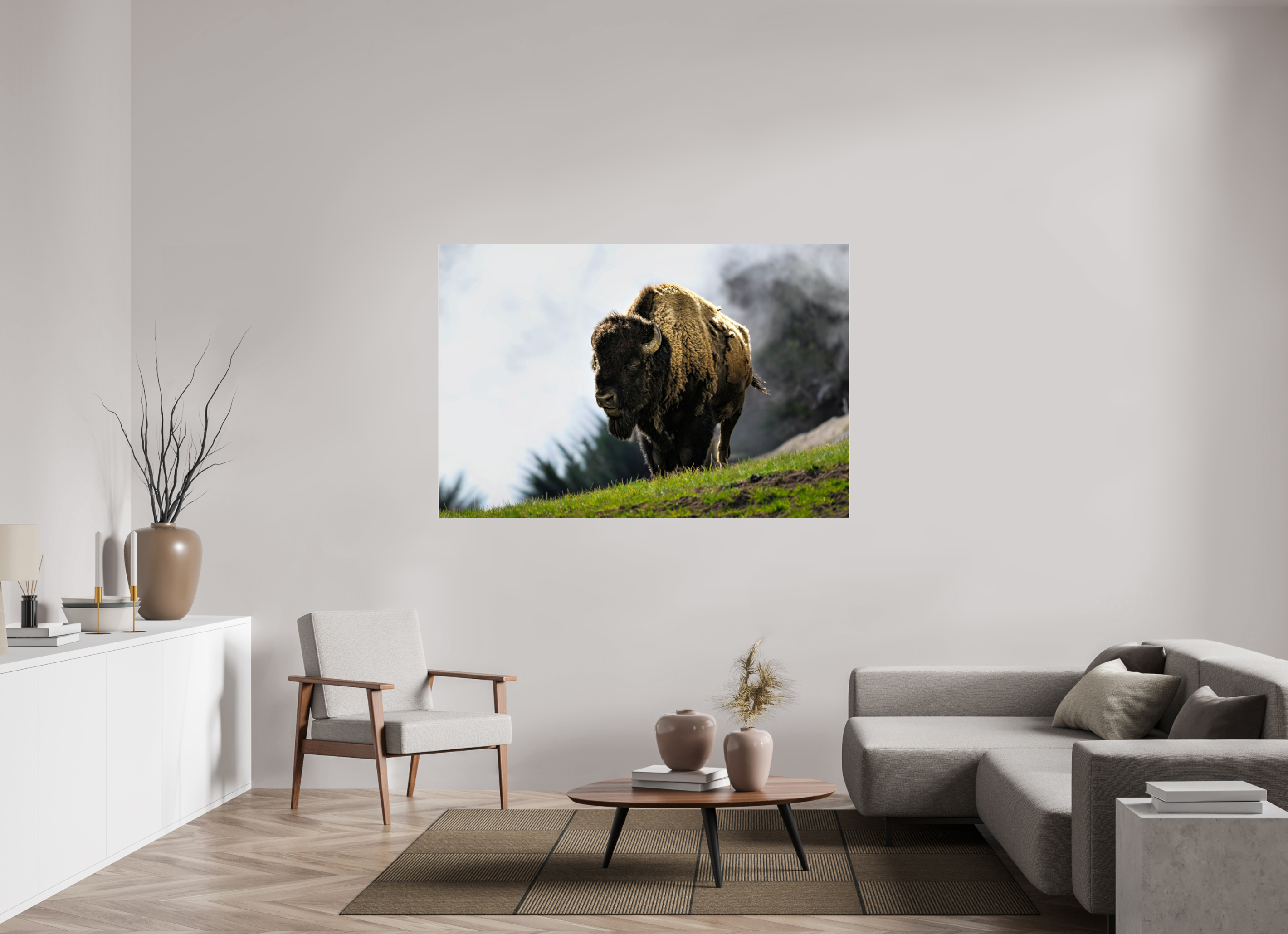 66 x 44″, ACRYLIC Bison